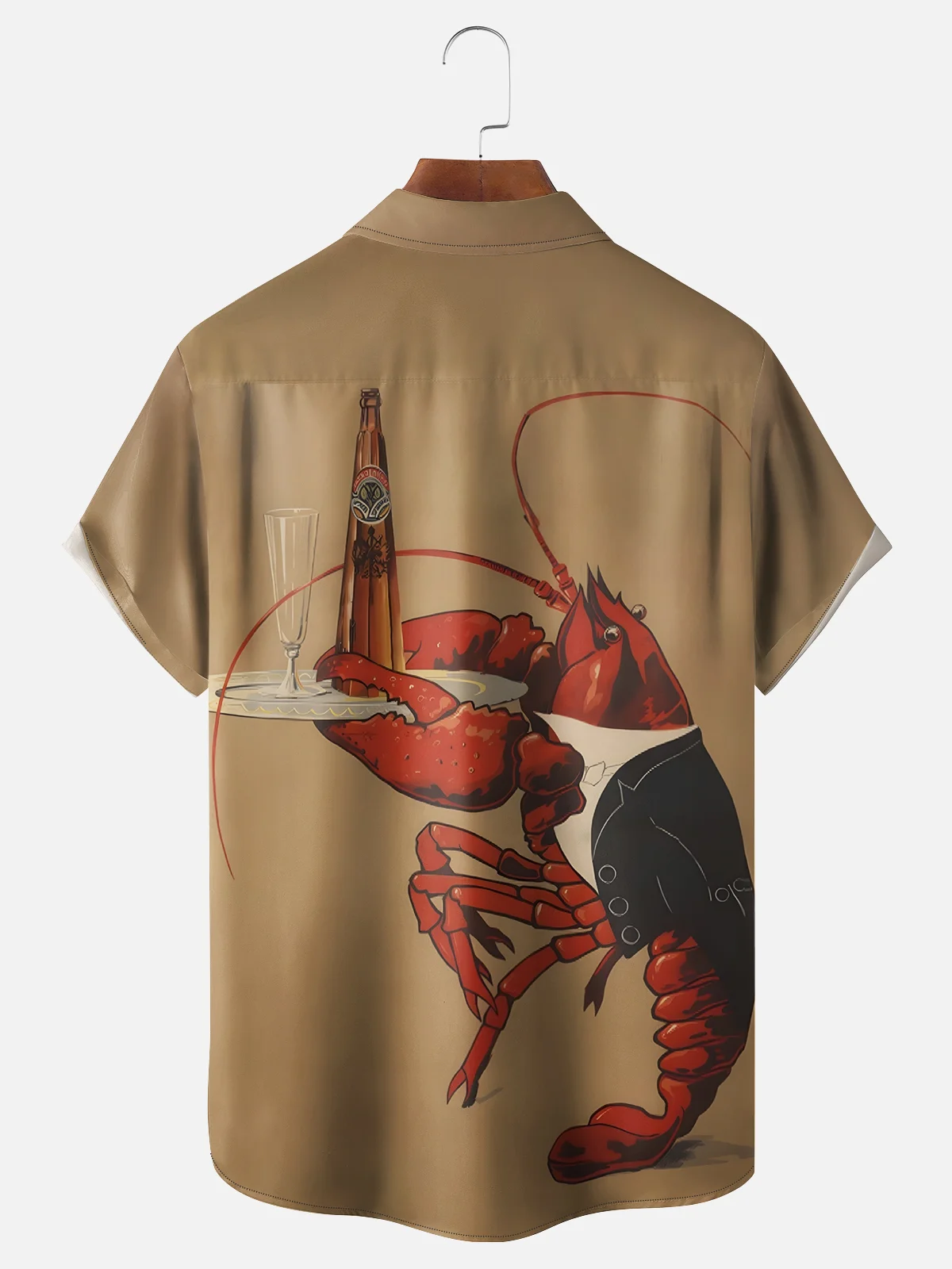 Moisture-wicking Lobster Funny Chest Pocket Casual Shirt