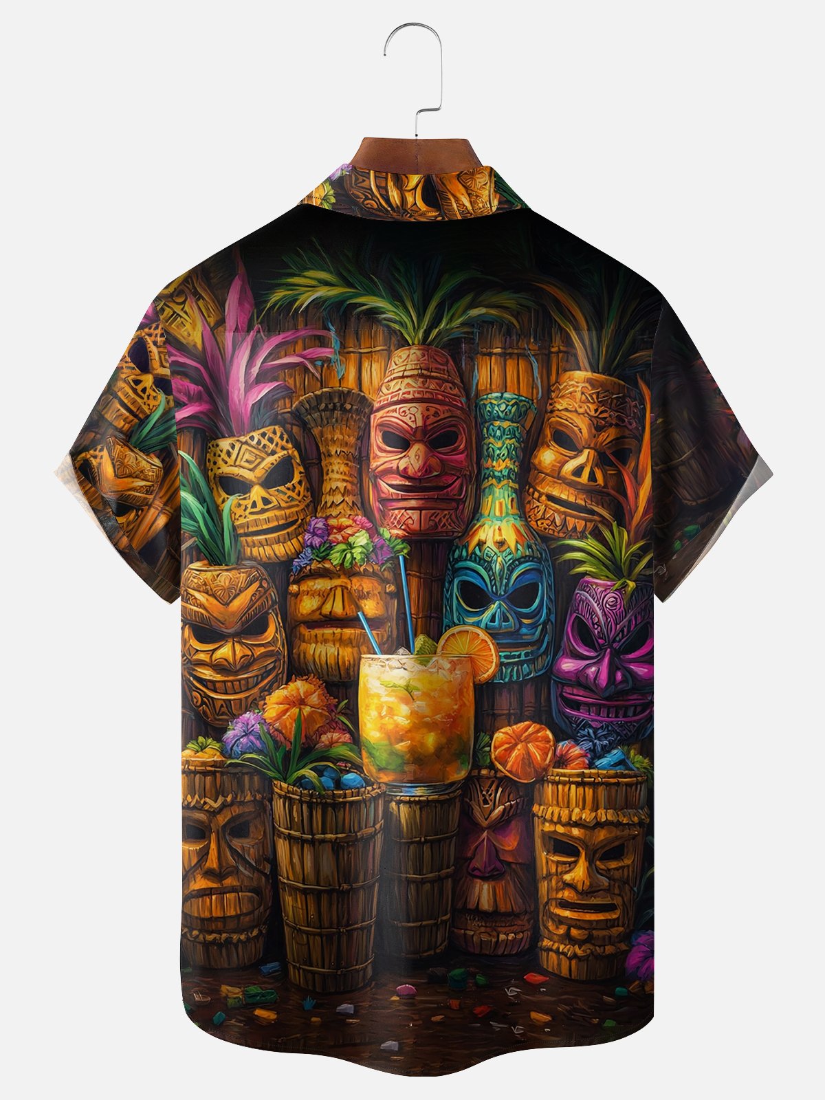 Moisture-wicking Tiki Juice Chest Pocket Hawaiian Shirt