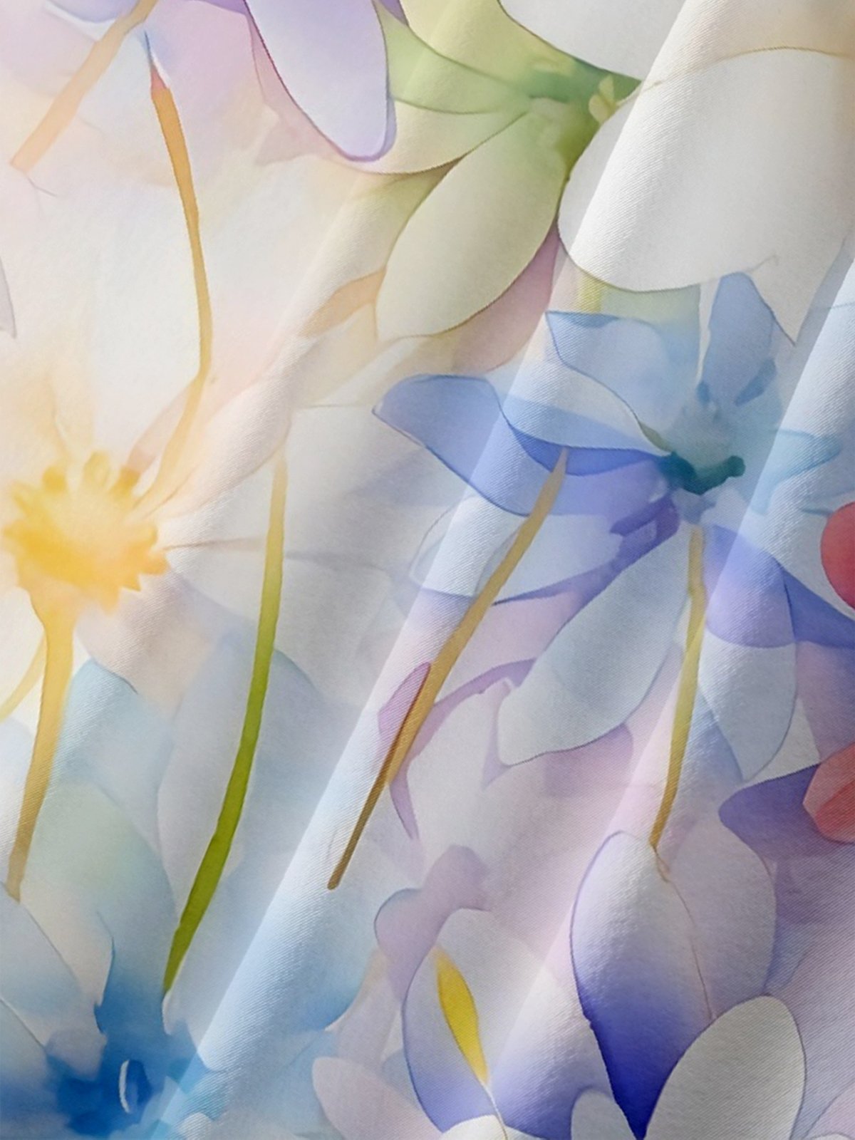 Moisture-wicking Floral Gradient Color Chest Pocket Hawaiian Shirt