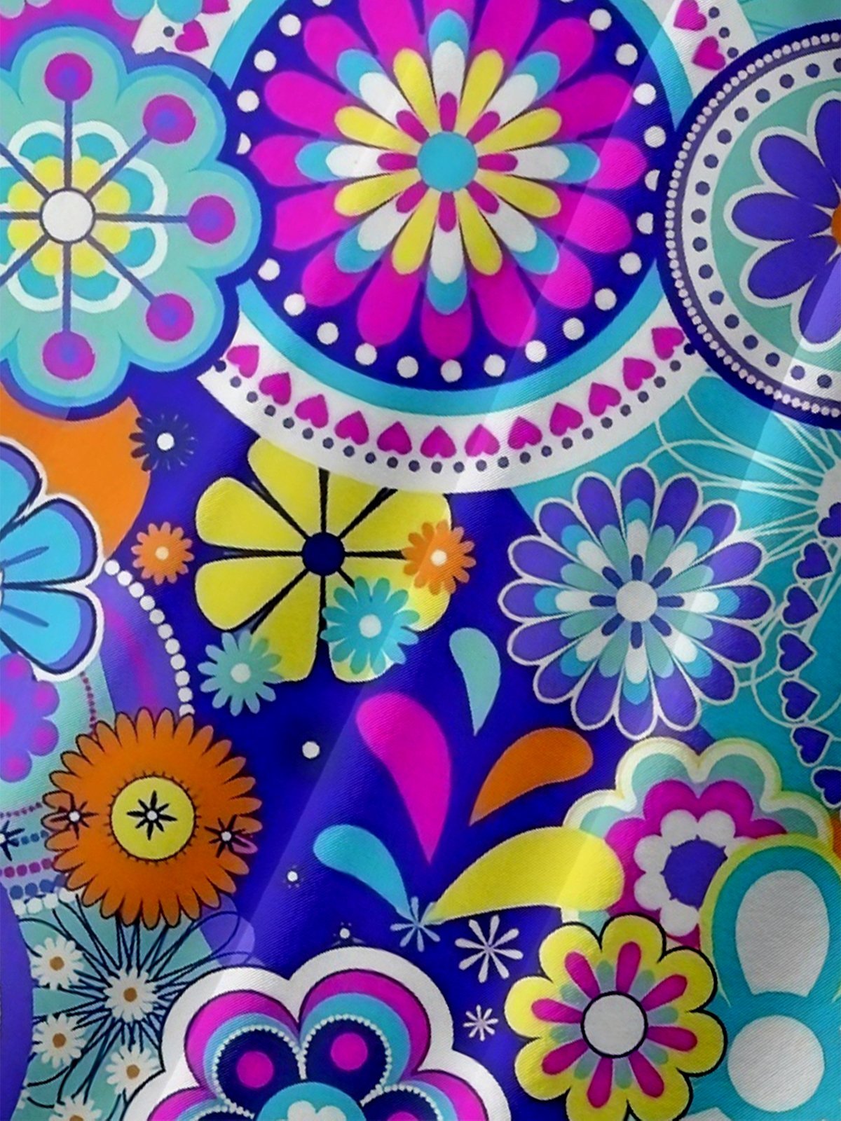 Moisture-wicking Flower Geometric Multicolor Chest Pocket Hawaiian Shirt