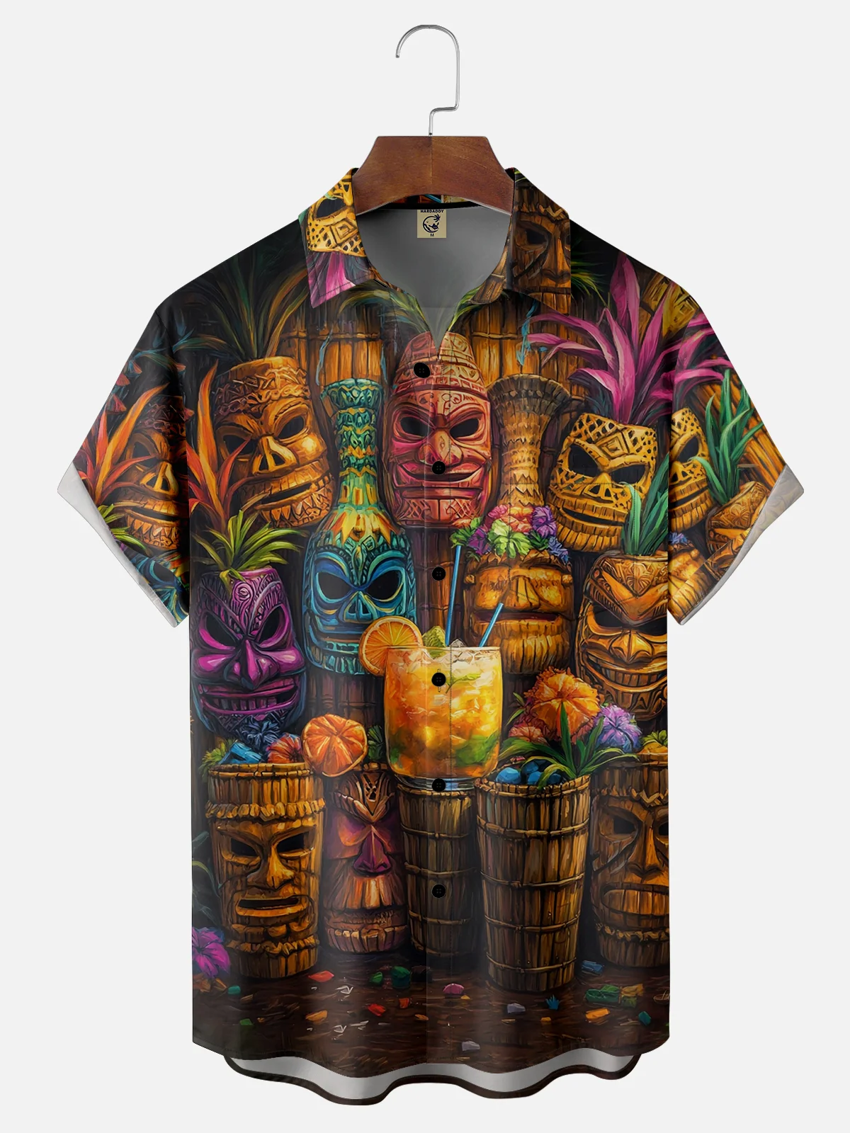 Moisture-wicking Tiki Juice Chest Pocket Hawaiian Shirt