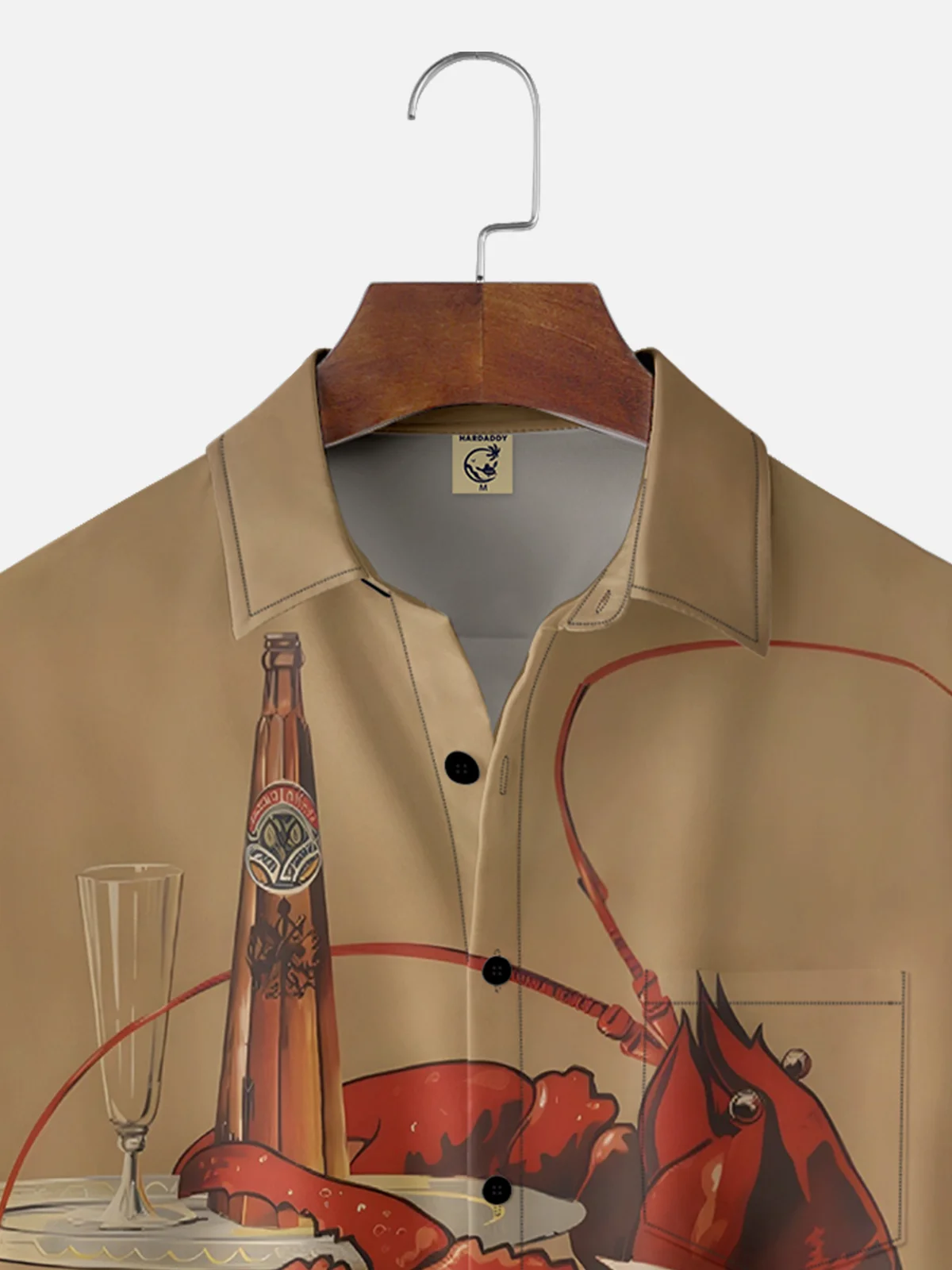 Moisture-wicking Lobster Funny Chest Pocket Casual Shirt