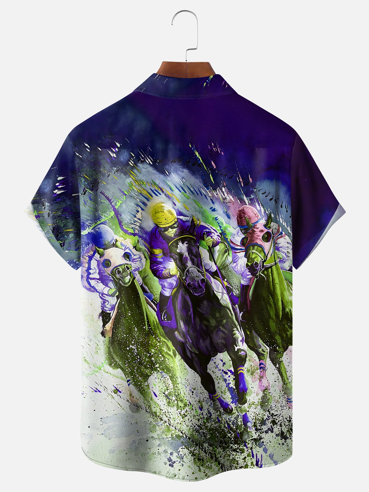 Hardaddy Mens Kentucky Derby Attire Horse Racing Chest Pocket Short Sleeve Shirt