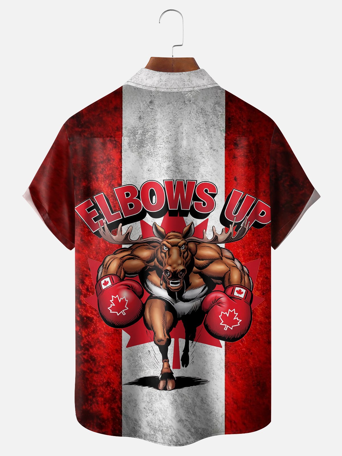 Moisture-wicking Canada Day Elbows Up Chest Pocket Casual Shirt