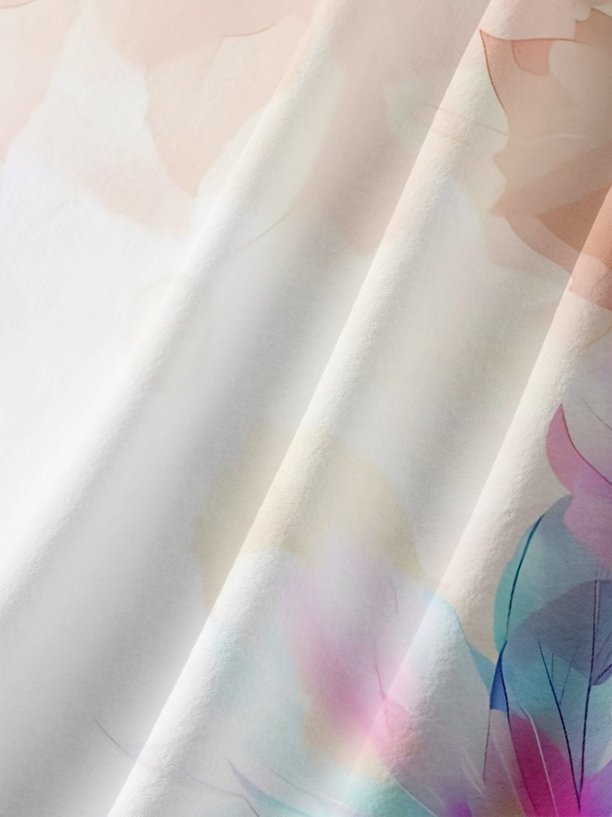 Moisture-wicking Floral Gradient Color Chest Pocket Hawaiian Shirt