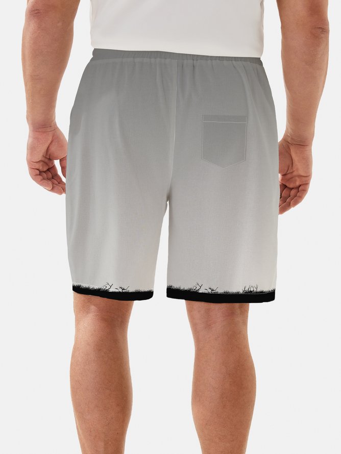 Moisture Wicking Gradient Coconut Tree Casual Shorts
