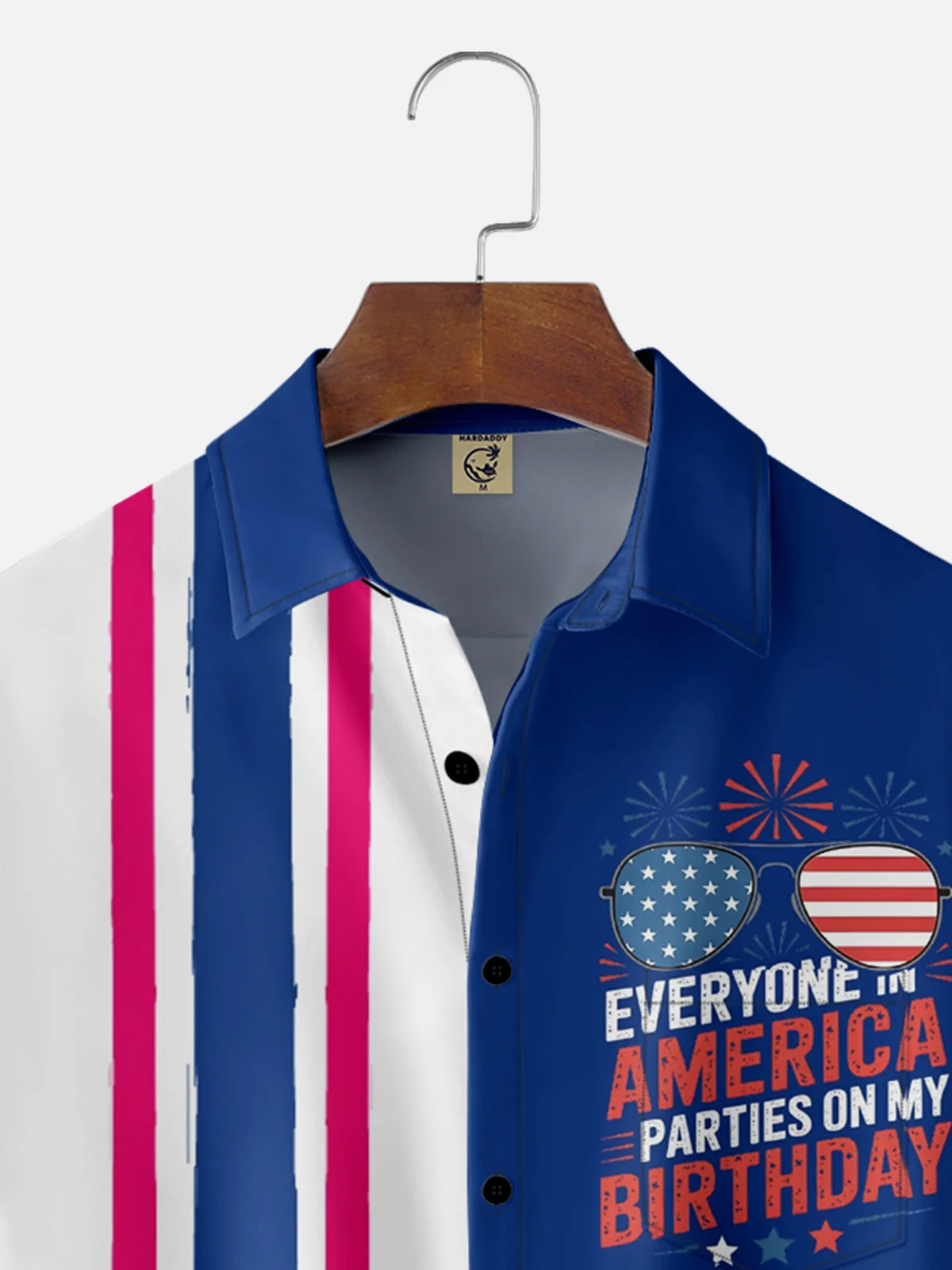 Moisture-wicking Everyone In America Parties On My Birthday Chest Pocket Bowling Shirt
