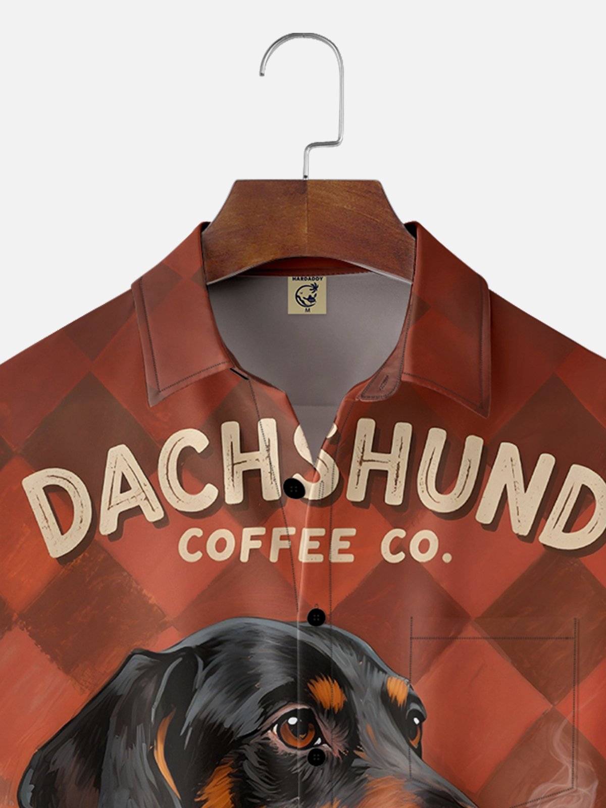 Moisture-wicking Dachshund Coffee Chest Pocket Casual Shirt