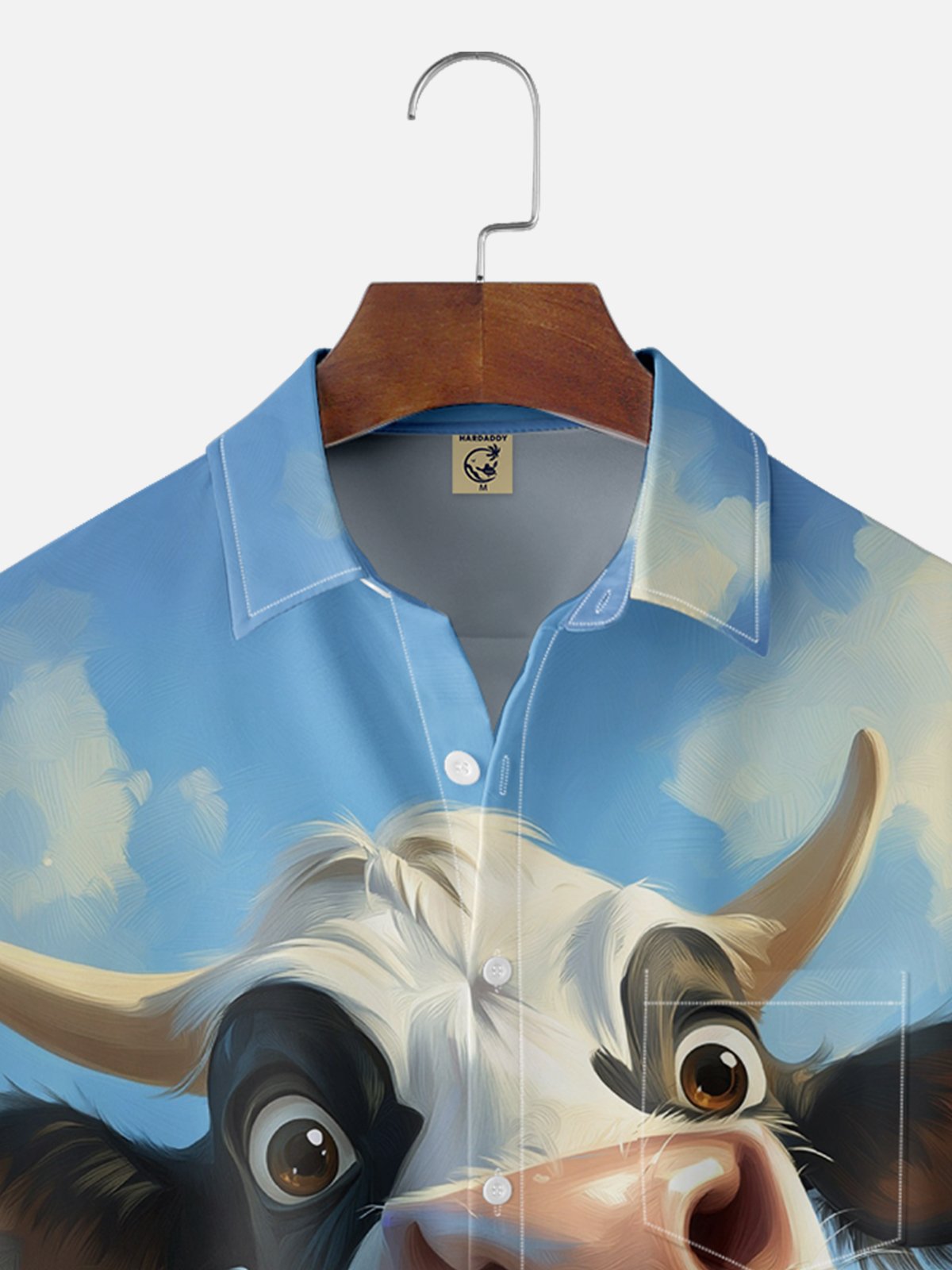 Moisture-wicking Cow Chest Pocket Casual Shirt