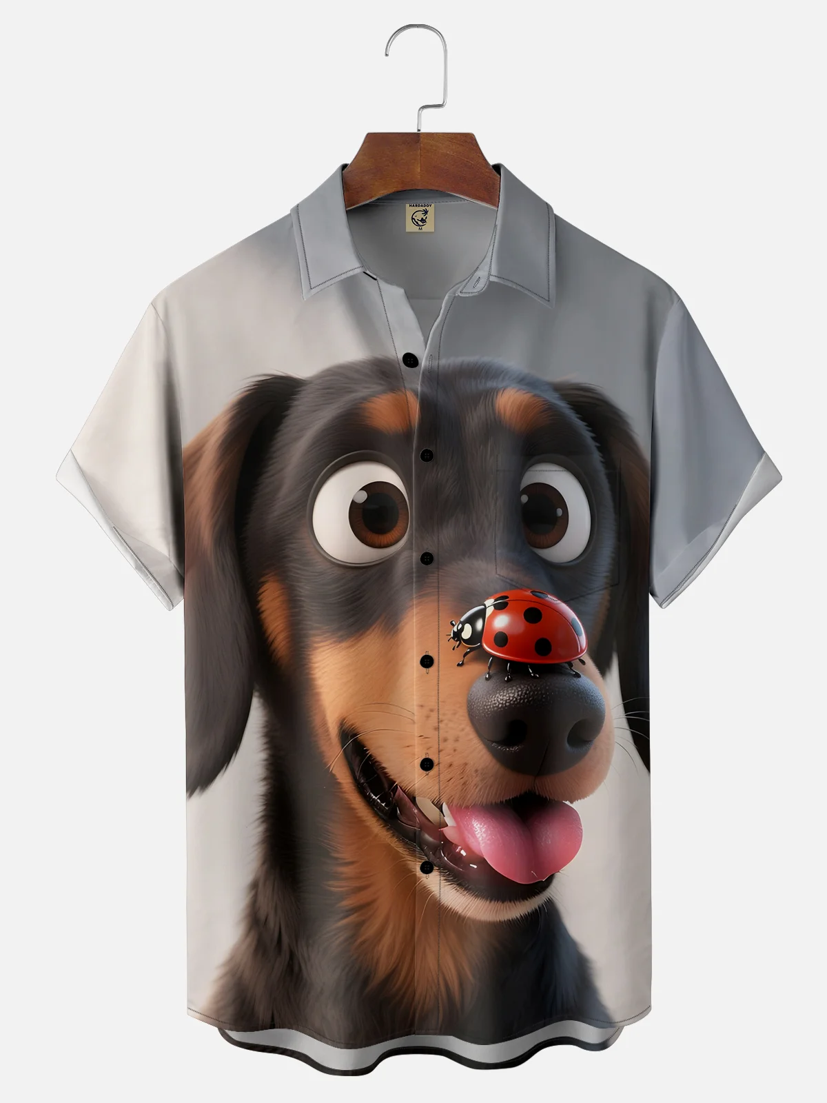Moisture-wicking Dog Ladybug Chest Pocket Casual Shirt