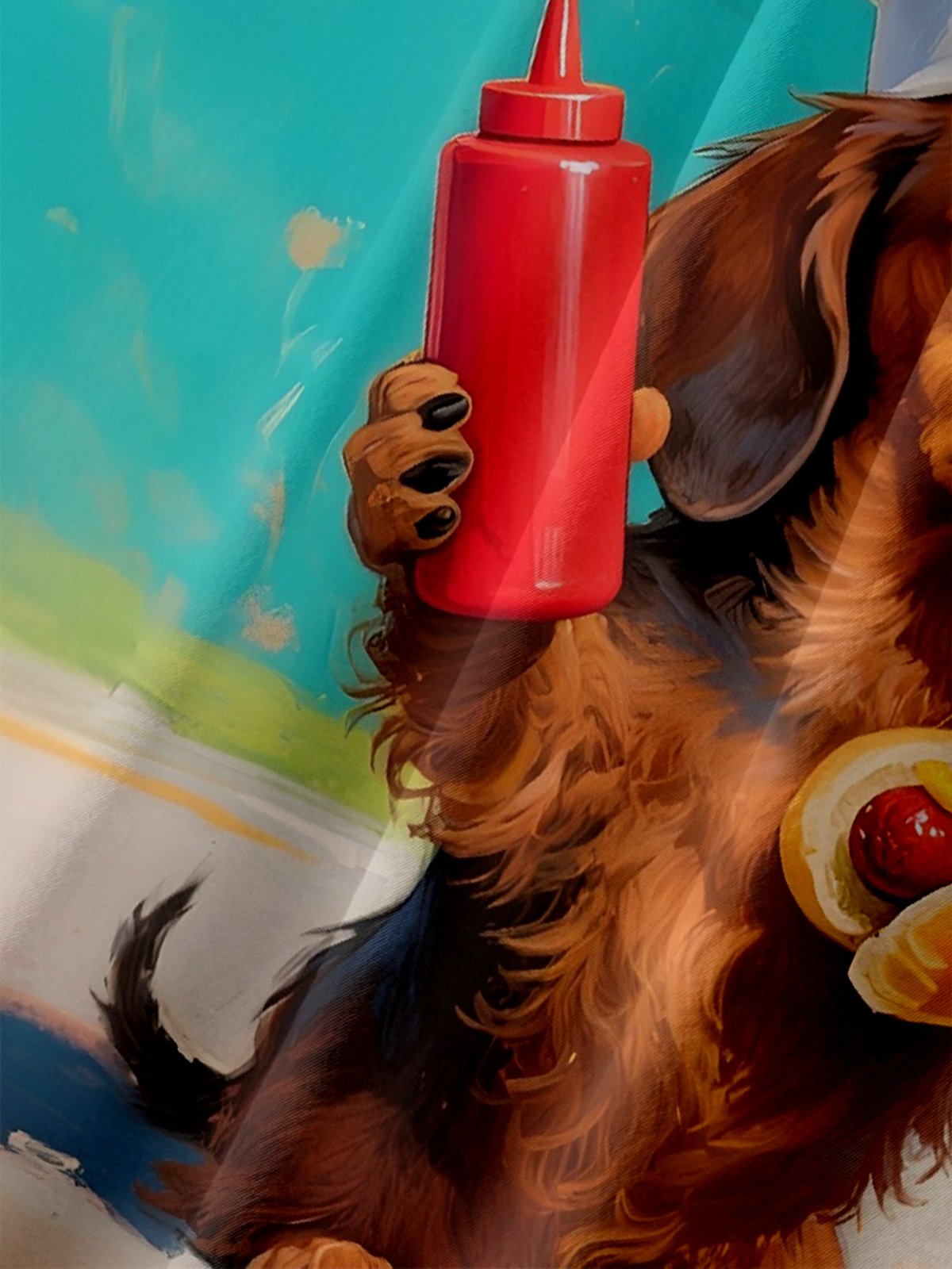 Moisture-wicking Dachshund Hot Dog Chest Pocket Casual Shirt