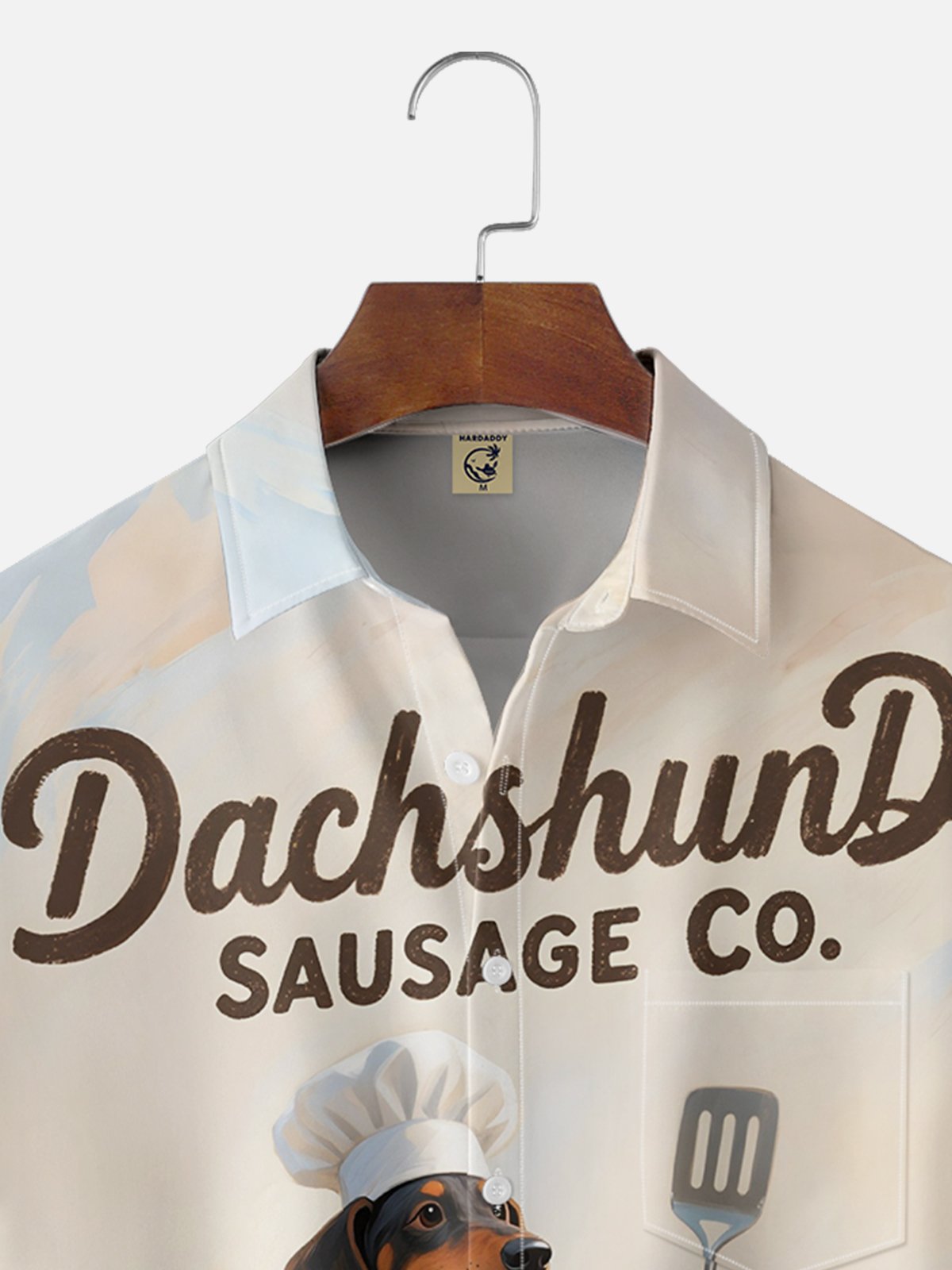 Moisture-wicking Dachshund BBQ Chest Pocket Casual Shirt