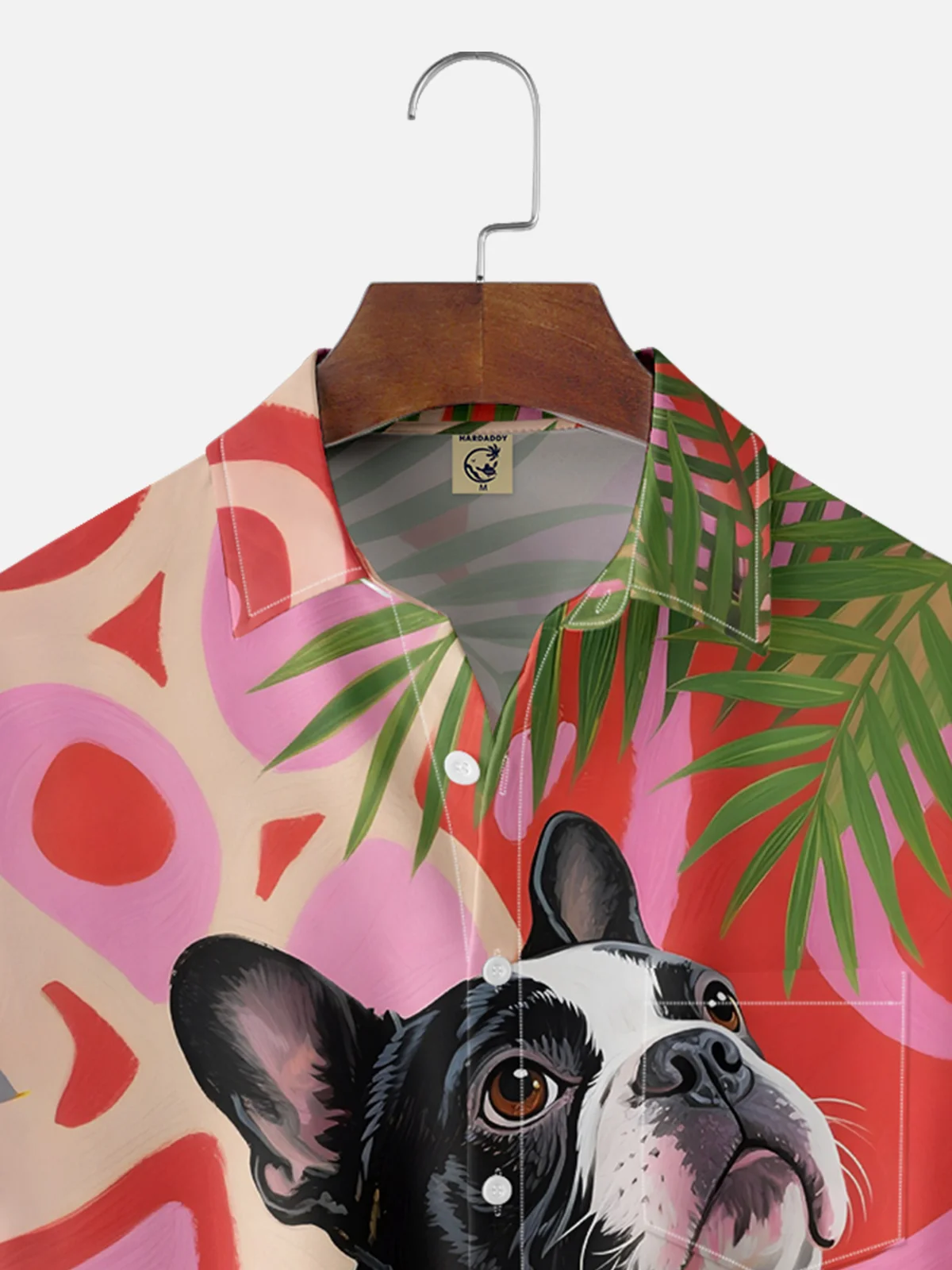 Moisture-wicking Bulldog Floral Chest Pocket Hawaiian Shirt