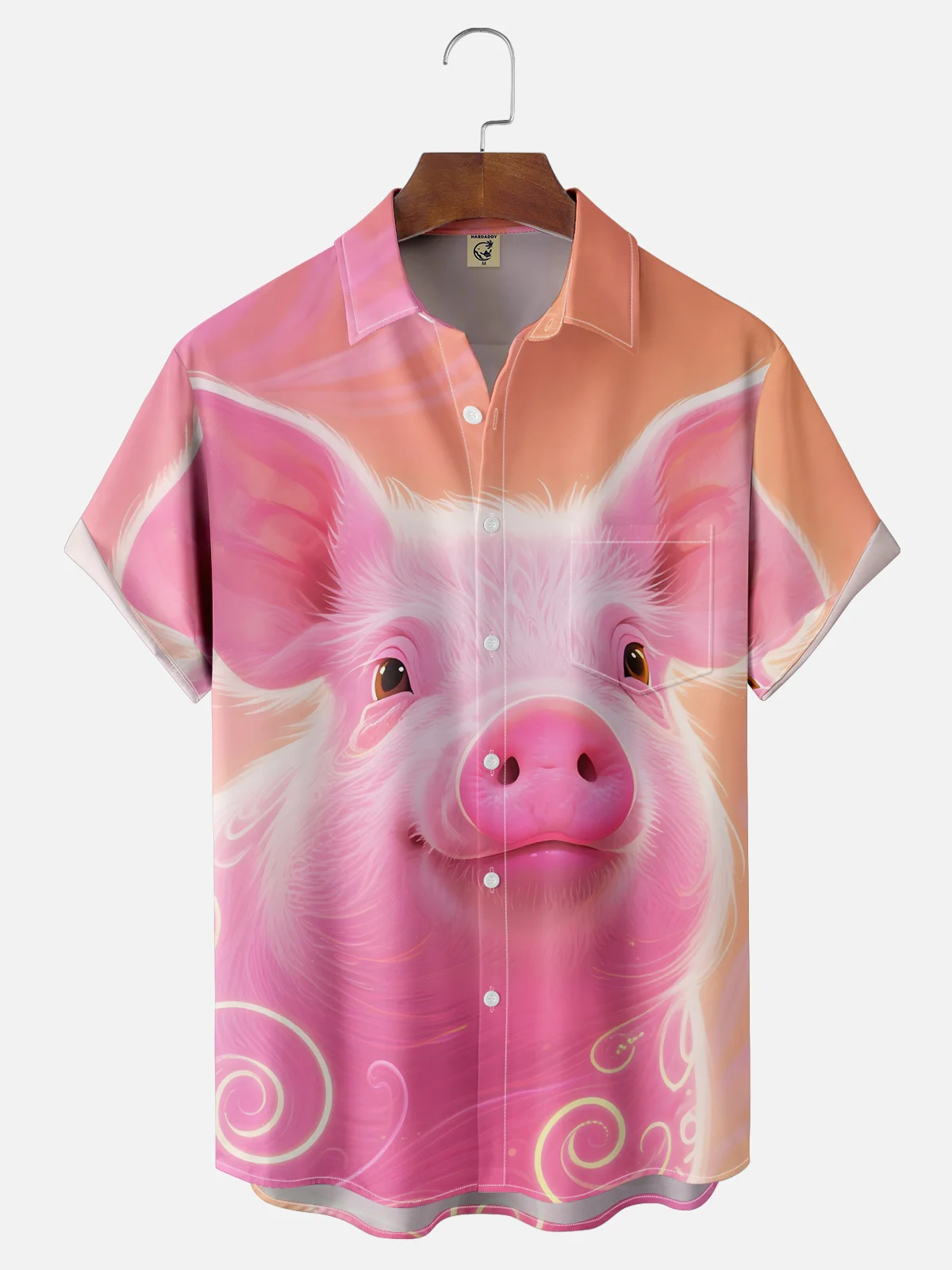 Moisture-wicking Pig Chest Pocket Hawaiian Shirt
