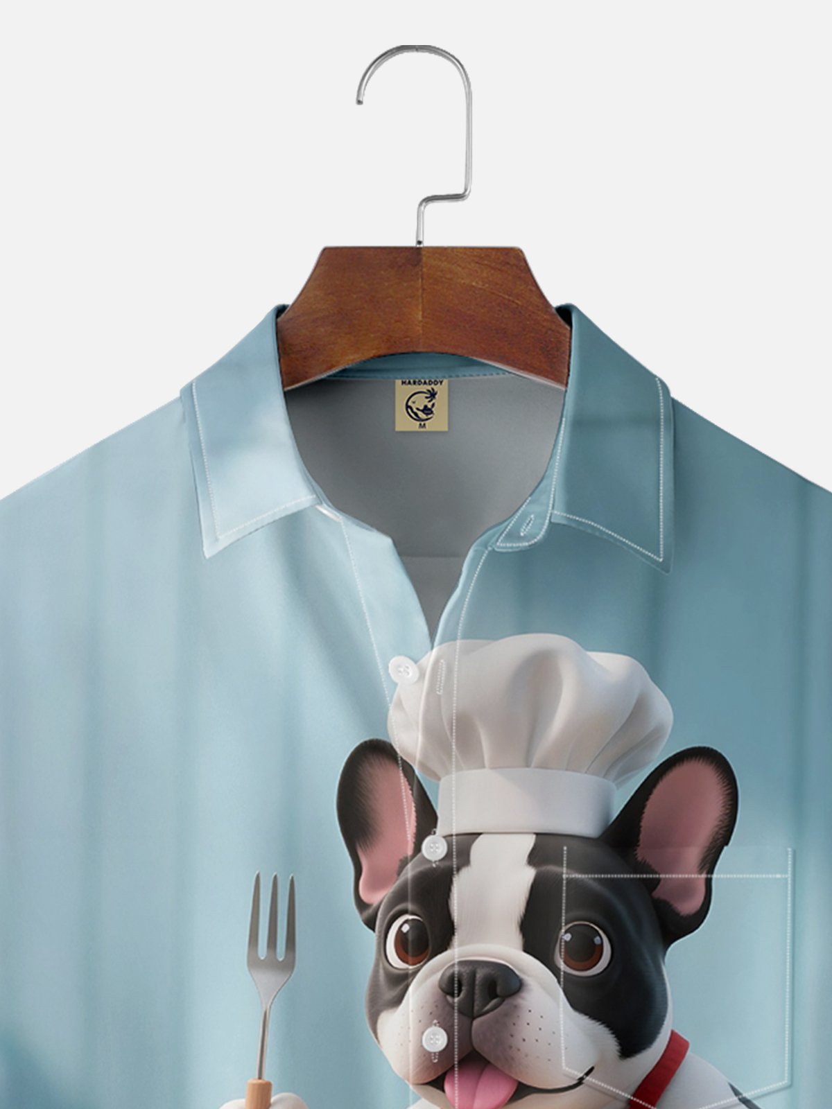 Moisture-wicking Barbecue Chef Bulldog Chest Pocket Casual Shirt