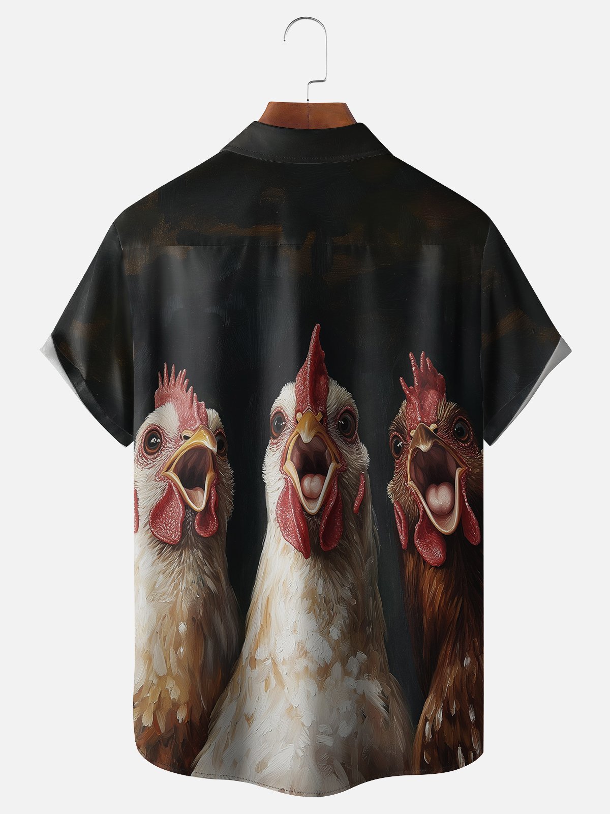 Moisture-wicking Screaming Chicken Chest Pocket Casual Shirt