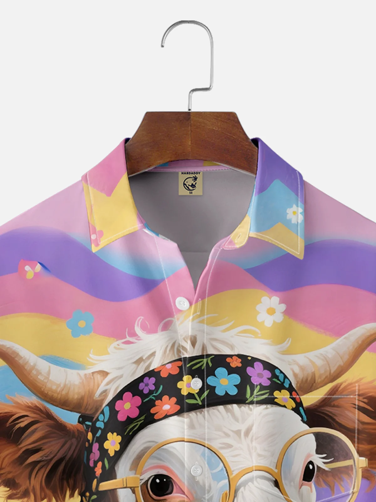Moisture-wicking Cow Chest Pocket Hawaiian Shirt