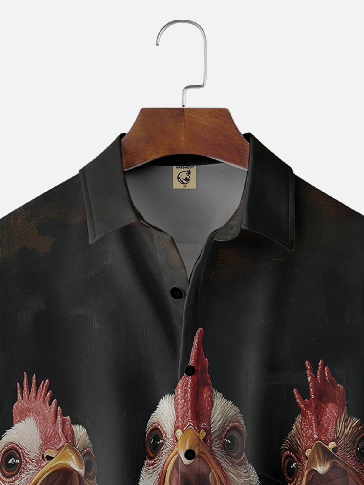 Moisture-wicking Screaming Chicken Chest Pocket Casual Shirt