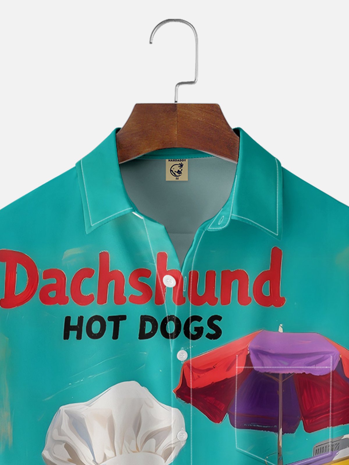Moisture-wicking Dachshund Hot Dog Chest Pocket Casual Shirt