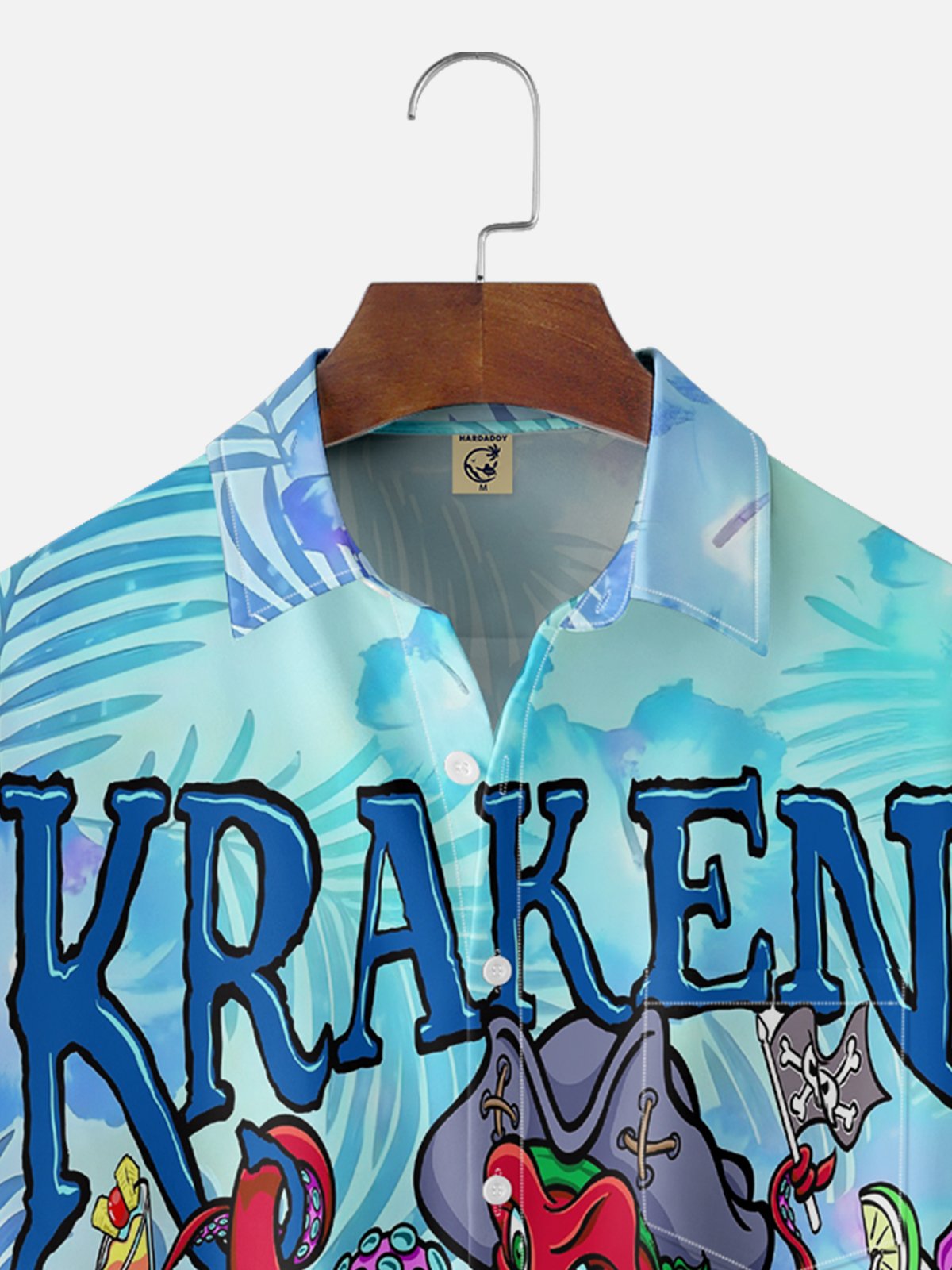 Hardaddy X Artist John Nelson Moisture-wicking Pirate Octopus Chest Pocket Hawaiian Shirt