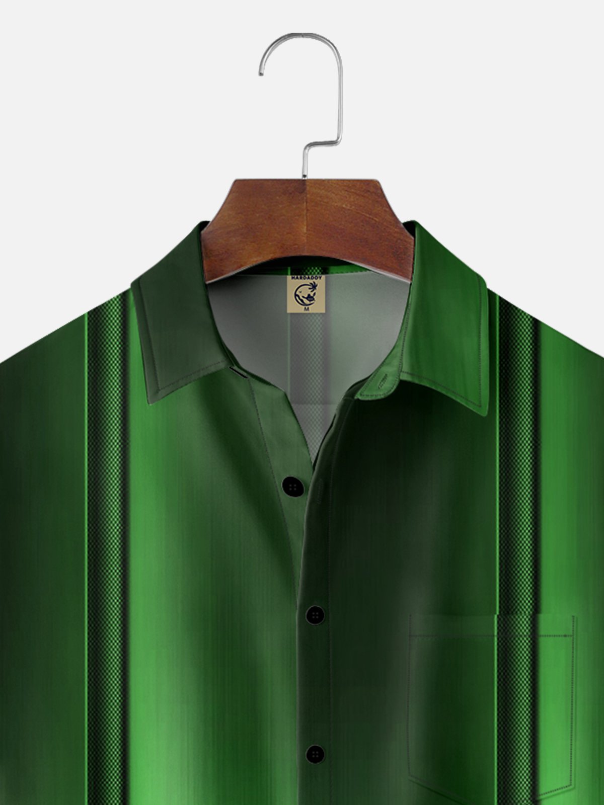 Hardaddy Moisture-wicking Breathable Ombre Chest Pocket Bowling Shirt