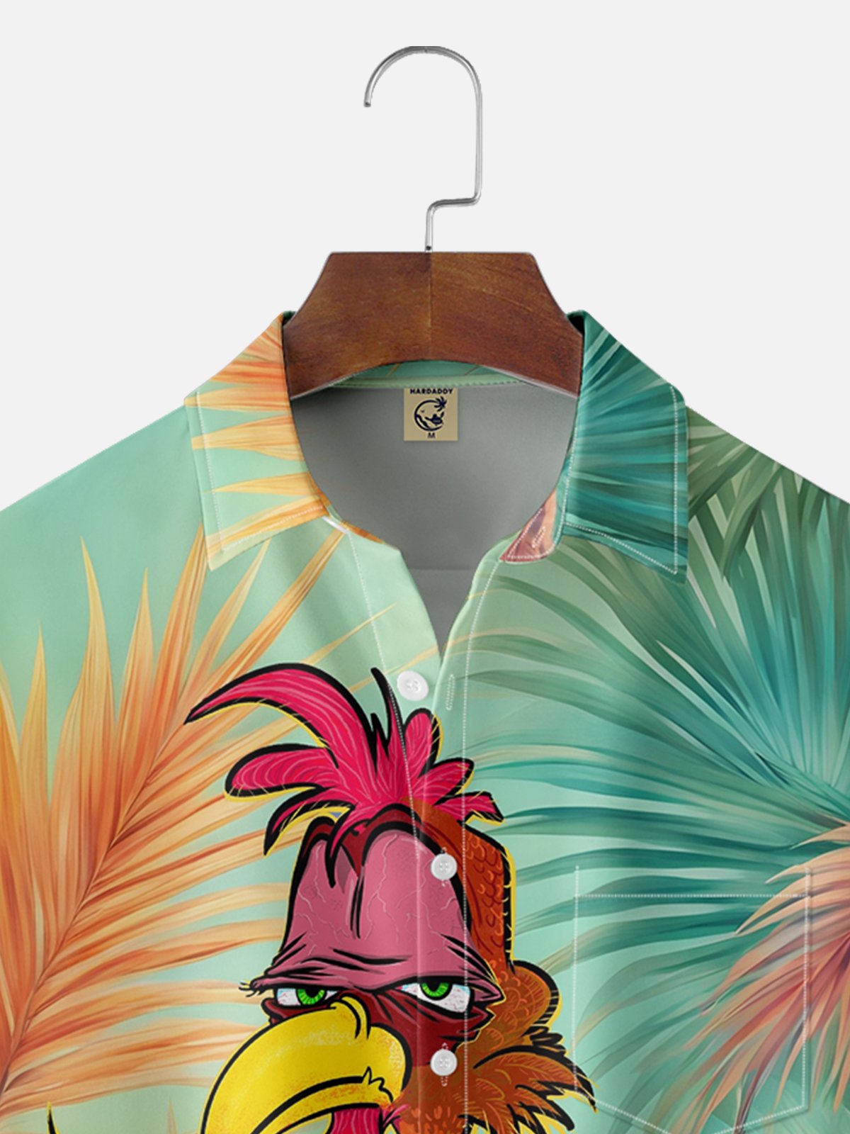 Hardaddy X Artist John Nelson Moisture-wicking Tropical Parrot Chest Pocket Hawaiian Shirt