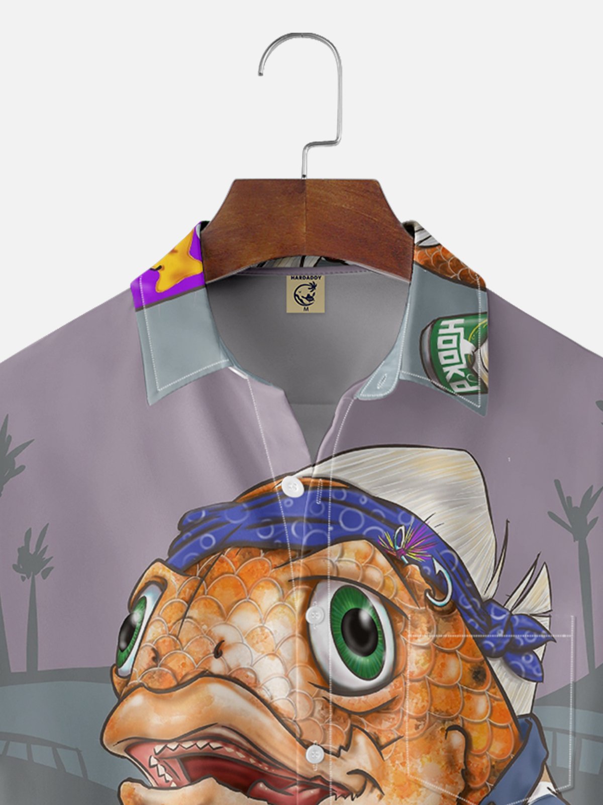 Hardaddy X Artist John Nelson Moisture-wicking Skateboard Fish Chest Pocket Hawaiian Shirt