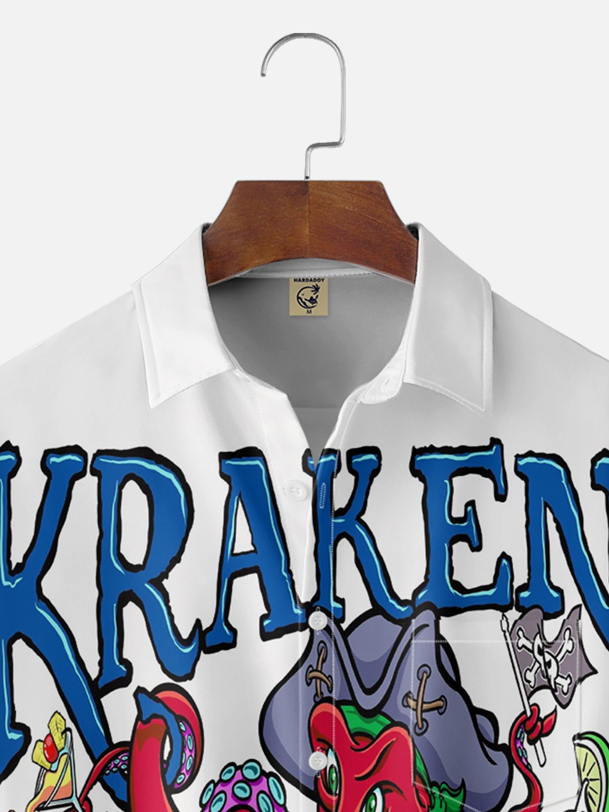 Hardaddy X Artist John Nelson Moisture-wicking Pirate Octopus Chest Pocket Hawaiian Shirt