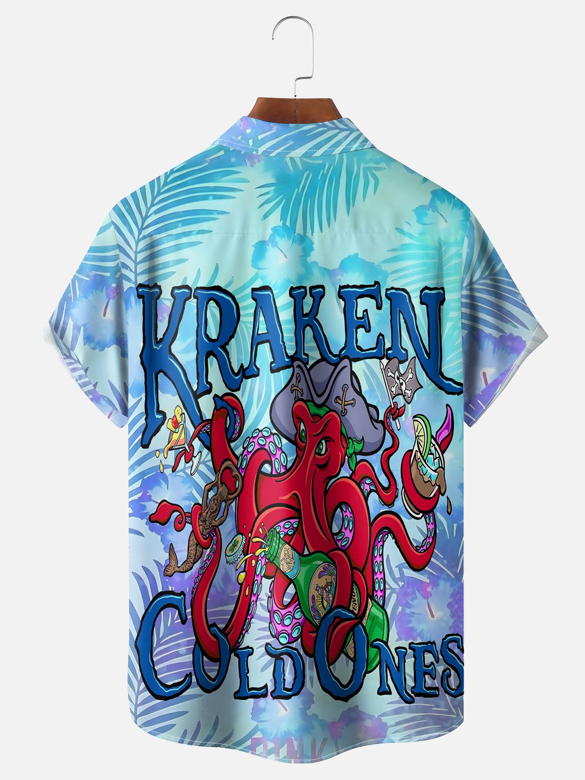 Hardaddy X Artist John Nelson Moisture-wicking Pirate Octopus Chest Pocket Hawaiian Shirt