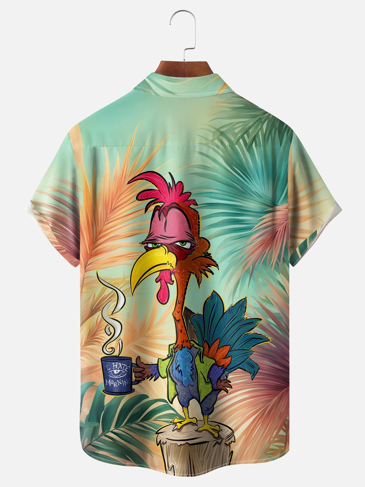 Hardaddy X Artist John Nelson Moisture-wicking Tropical Parrot Chest Pocket Hawaiian Shirt