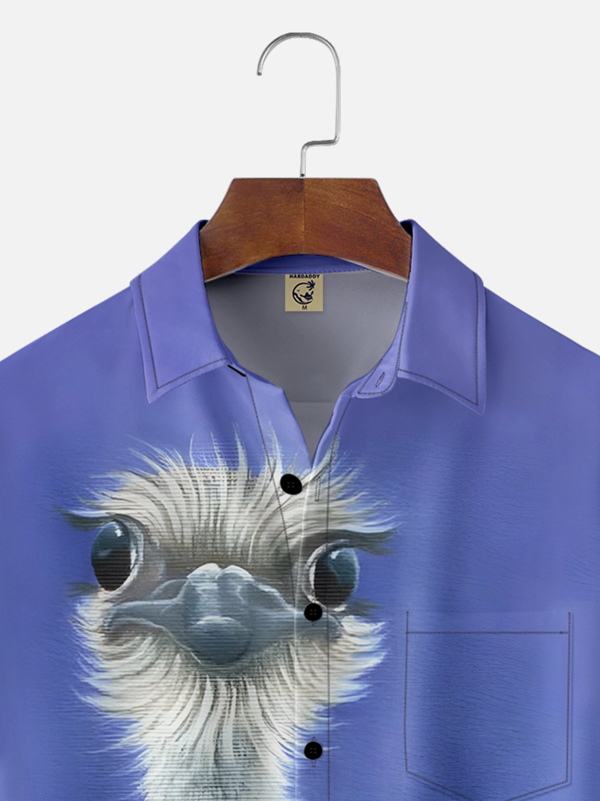 Moisture-wicking Ostrich Chest Pocket Hawaiian Shirt