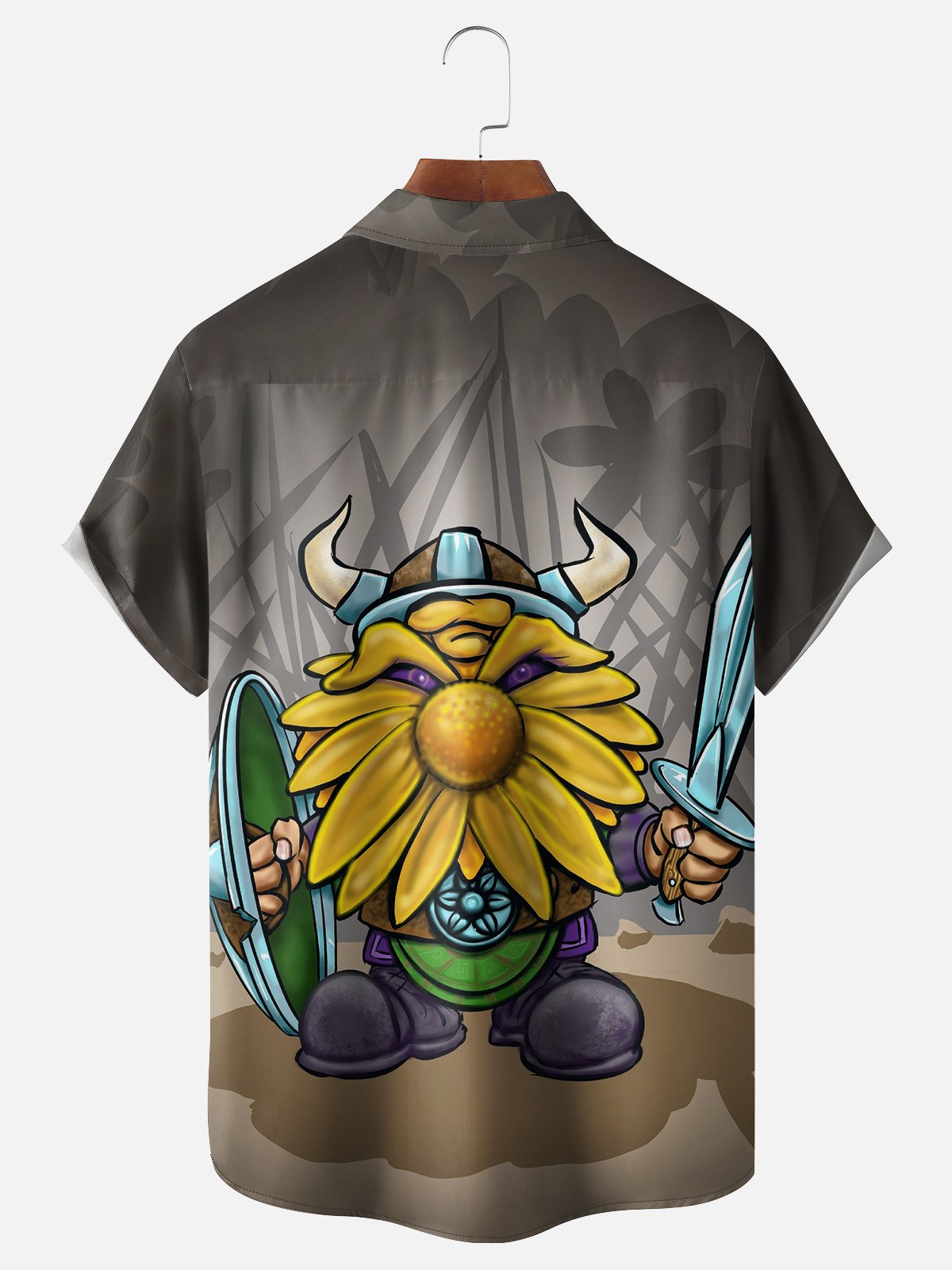 Hardaddy X Artist John Nelson Moisture-wicking Gnome Viking Soldier Chest Pocket Hawaiian Shirt