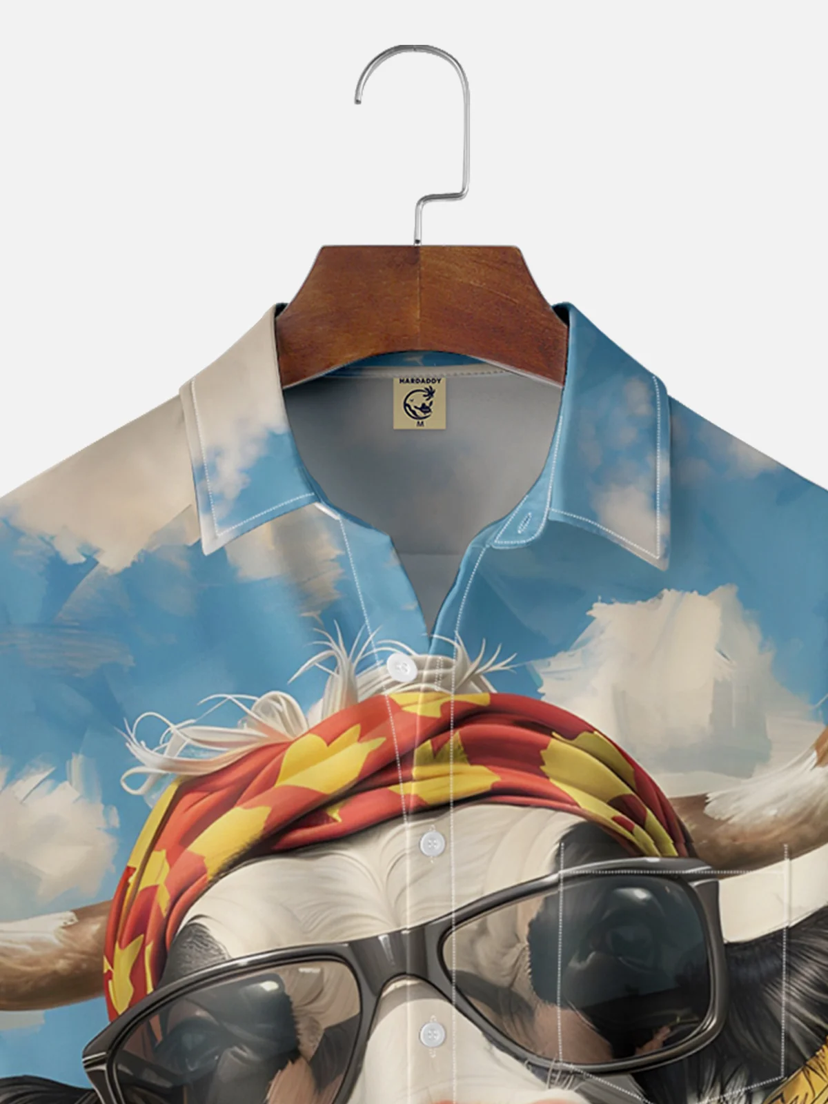 Moisture-wicking Cow Chest Pocket Casual Shirt
