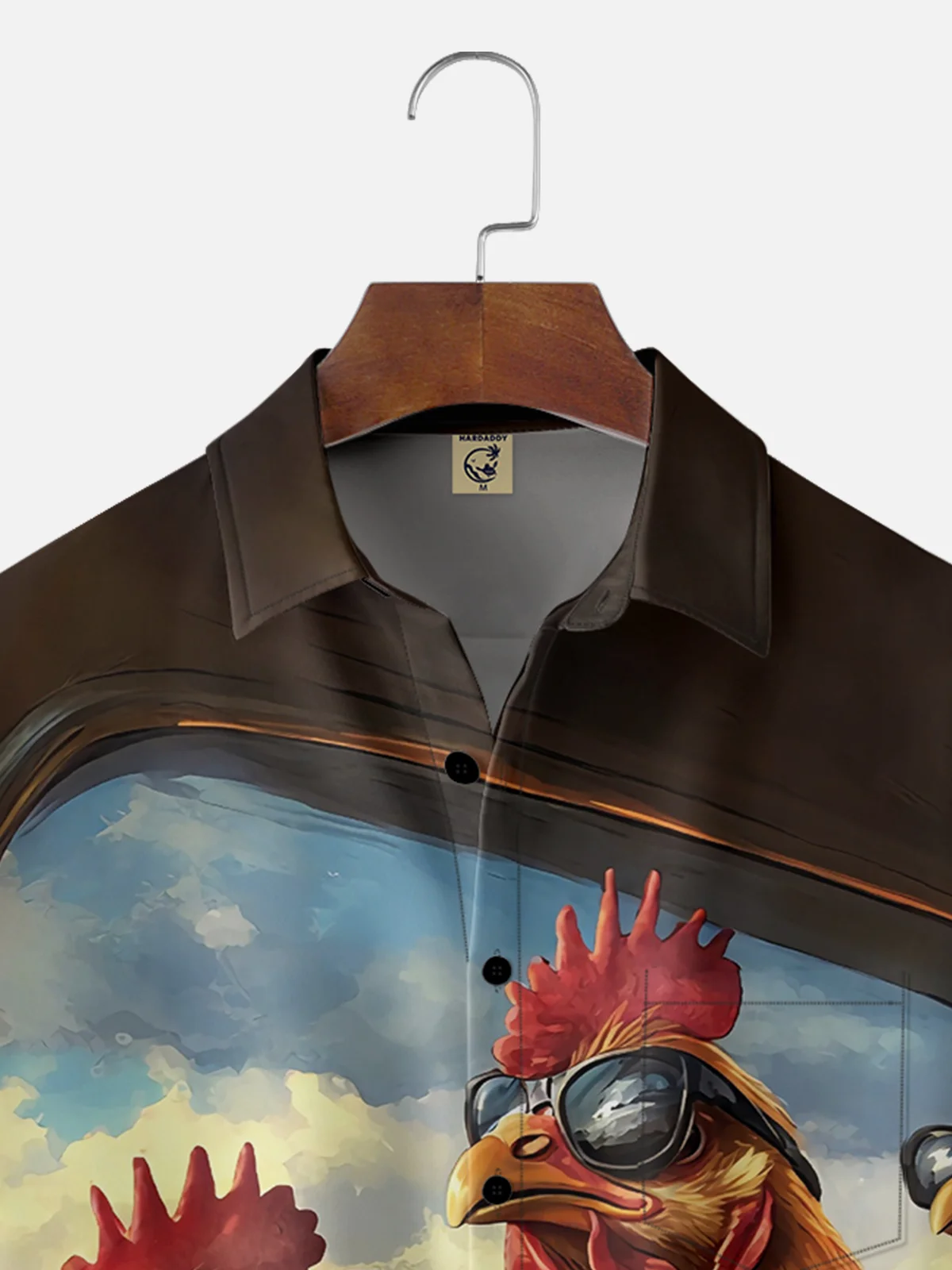Moisture Wicking Funny Chicken Chest Pocket Hawaiian Shirt