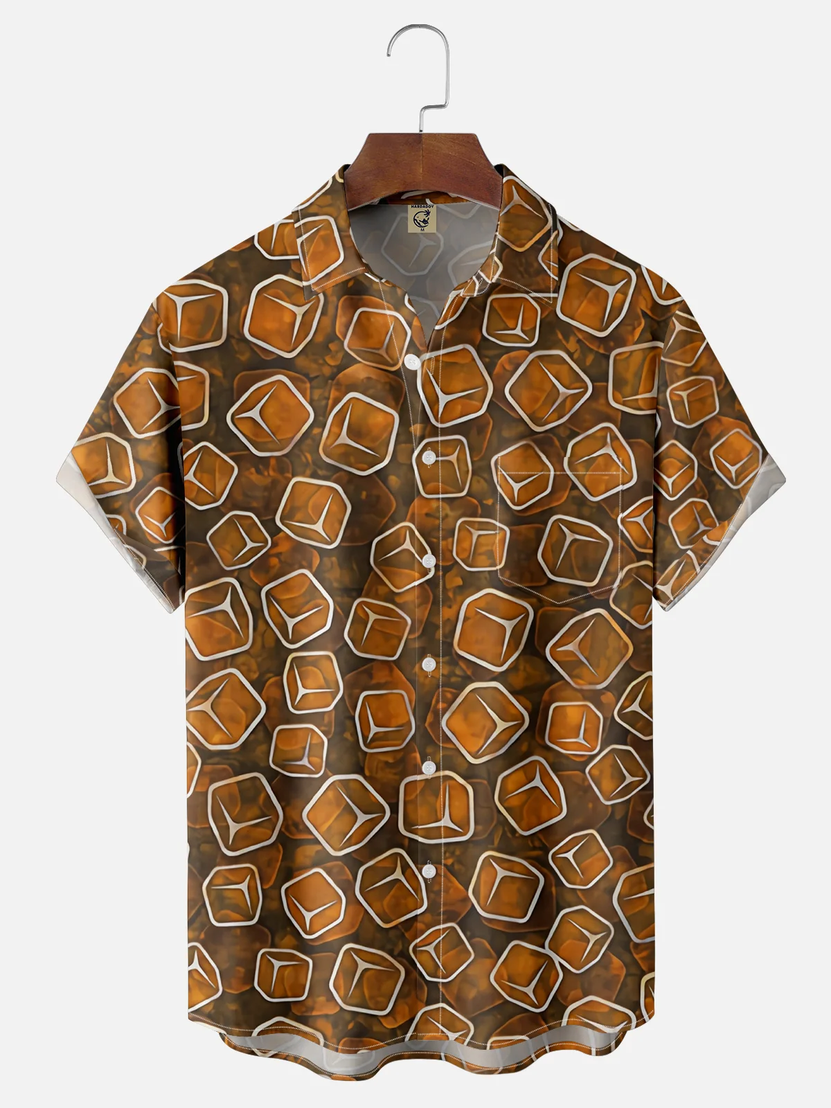 Moisture Wicking Oktoberfest Ice Cube Chest Pocket Hawaiian Shirt