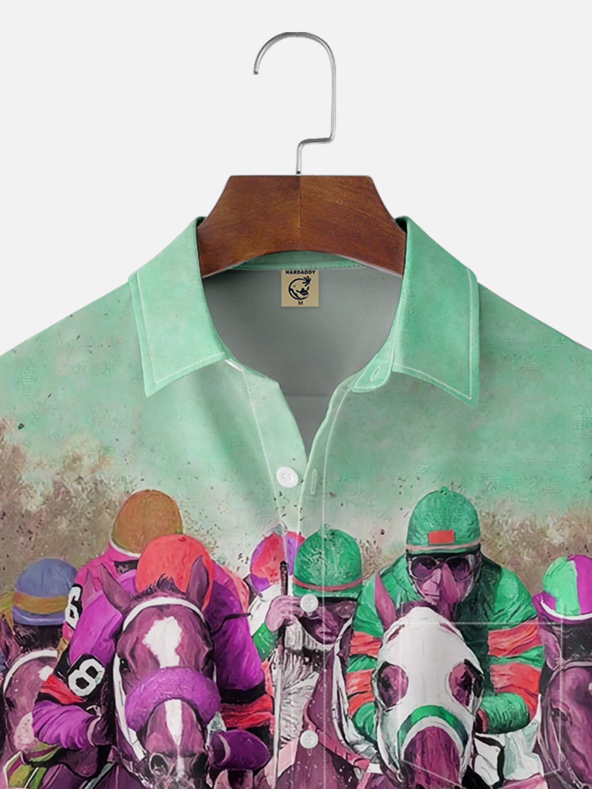 Men's Kentucky Derby Attire Moisture-Wicking Horse Racing Print Shirt
