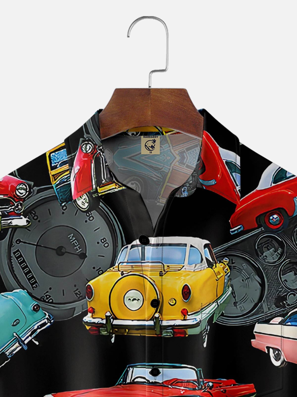 Moisture Wicking Vintage Car Chest Pocket Hawaiian Shirt