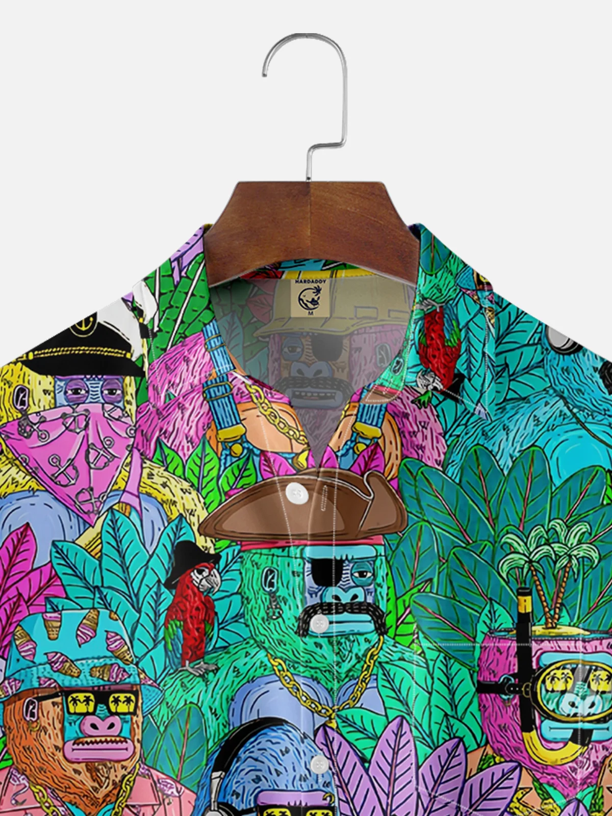 Moisture Wicking Marijuana Leaf Bigfoot Party Chest Pocket Hawaiian Shirt