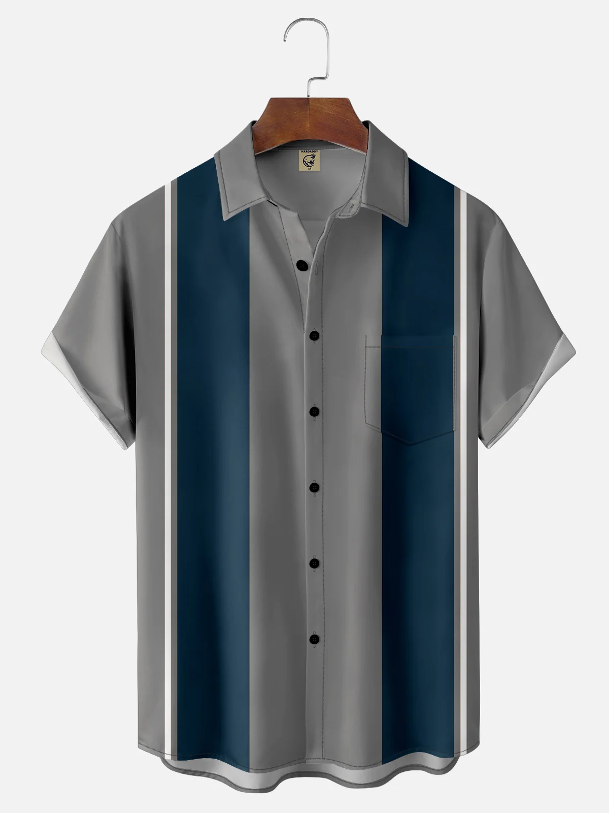 Hardaddy Football Chest Pocket Short Sleeve Bowling Shirt