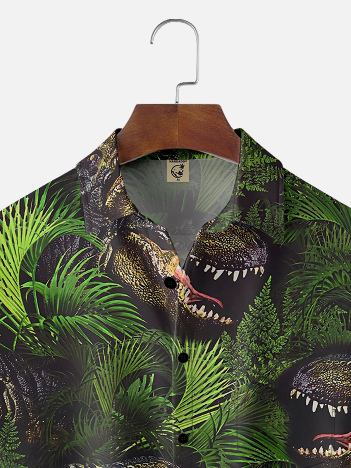 Moisture Wicking Jurassic T-Rex Chest Pocket Hawaiian Shirt