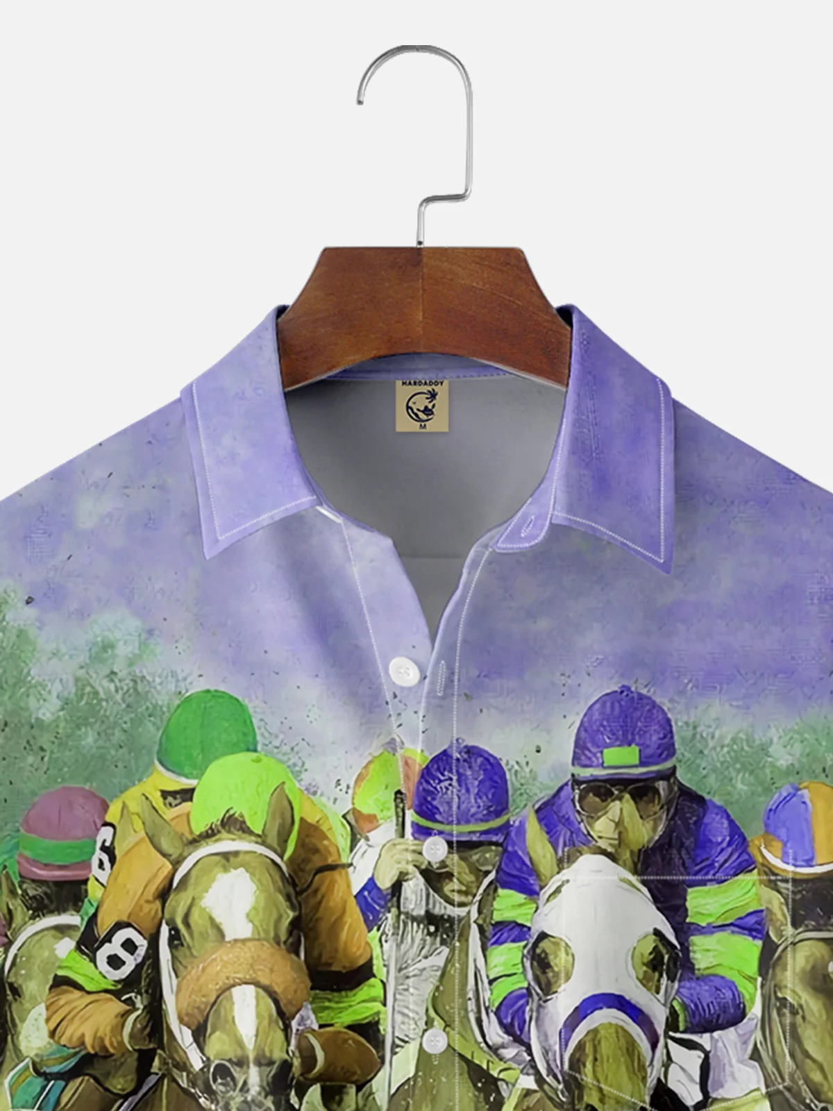 Men's Kentucky Derby Attire Moisture-Wicking Horse Racing Print Shirt