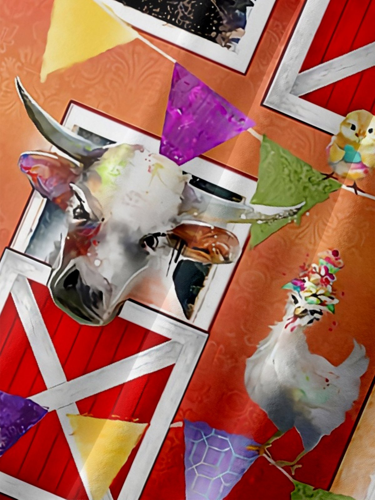 Moisture Wicking Pig Cow Chicken Sheep Chest Pocket Hawaiian Shirt