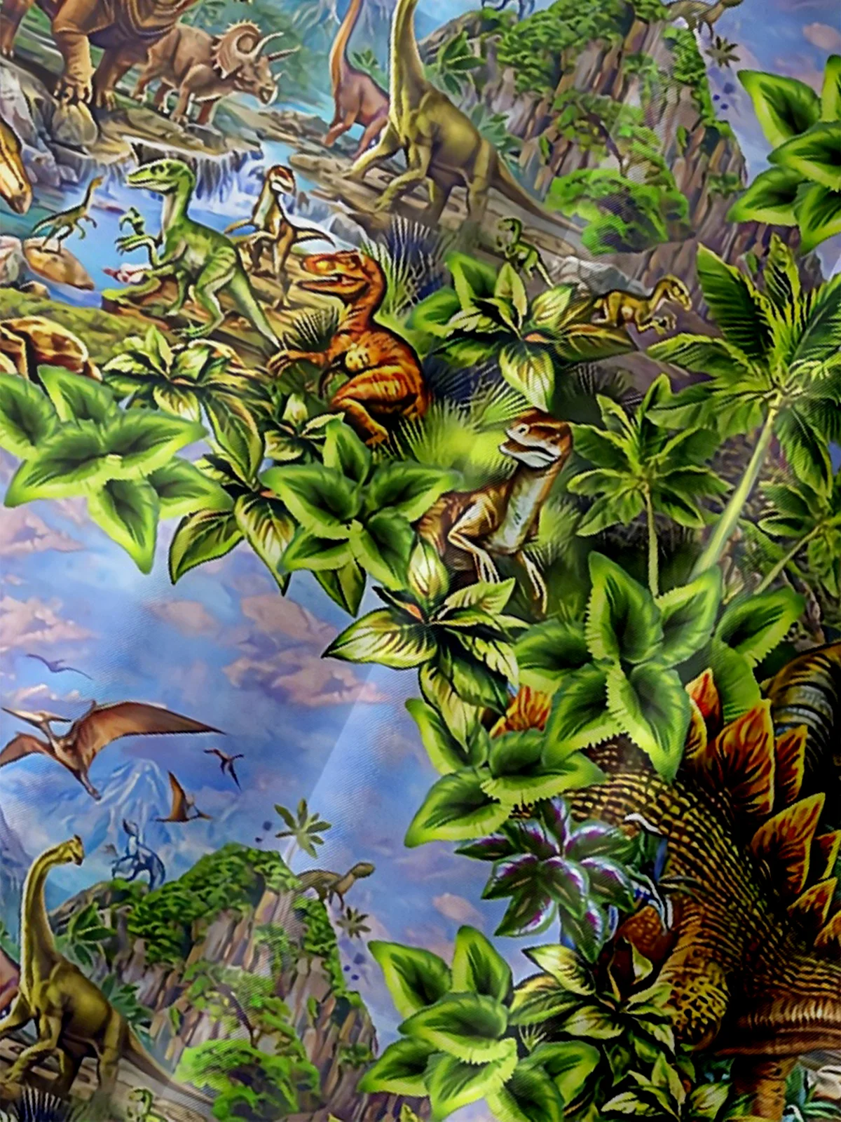 Moisture-Wicking Jurassic Dinosaur Chest Pocket Hawaiian Shirt