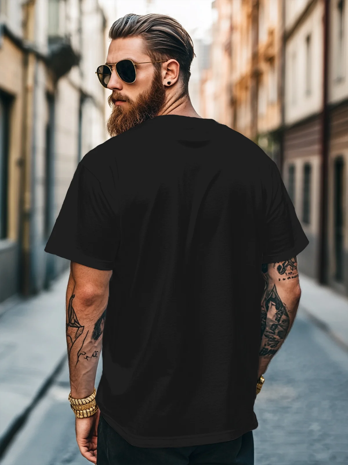 Men's Rock Punk Skull Rose Fitted T-shirts