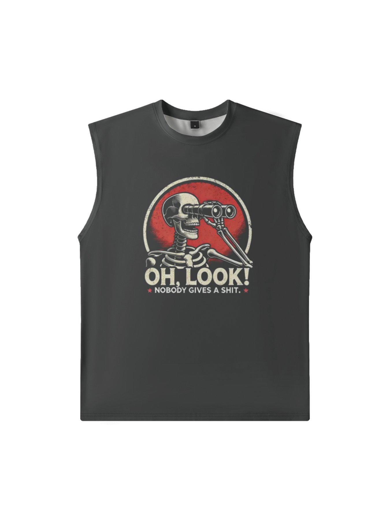 Mens Crewneck Tank Tops Oh Look Nobody Gives A Shit Beach Sleeveless Shirt