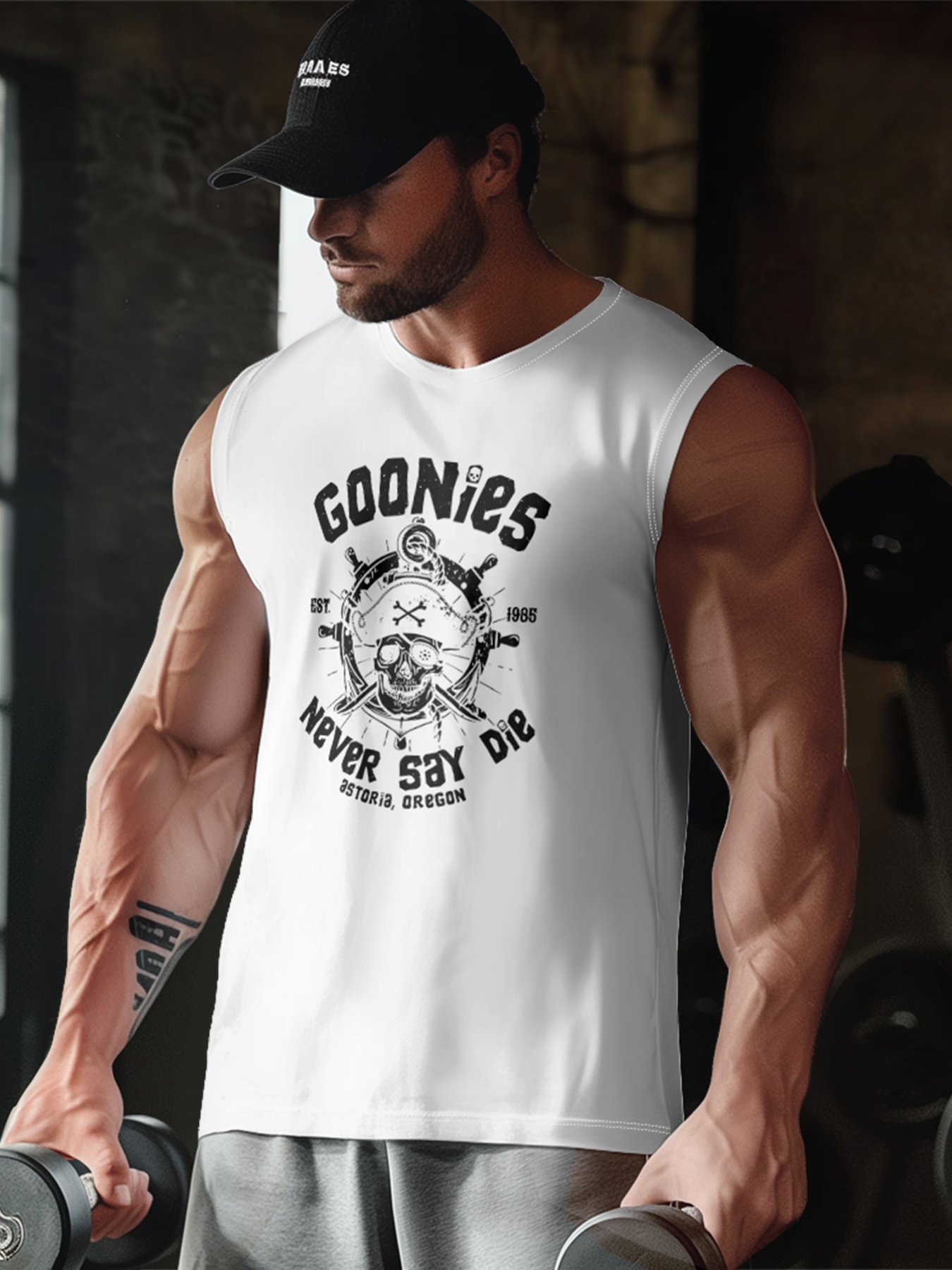 Mens Crewneck Tank Tops Pirate Beach Sleeveless Shirt
