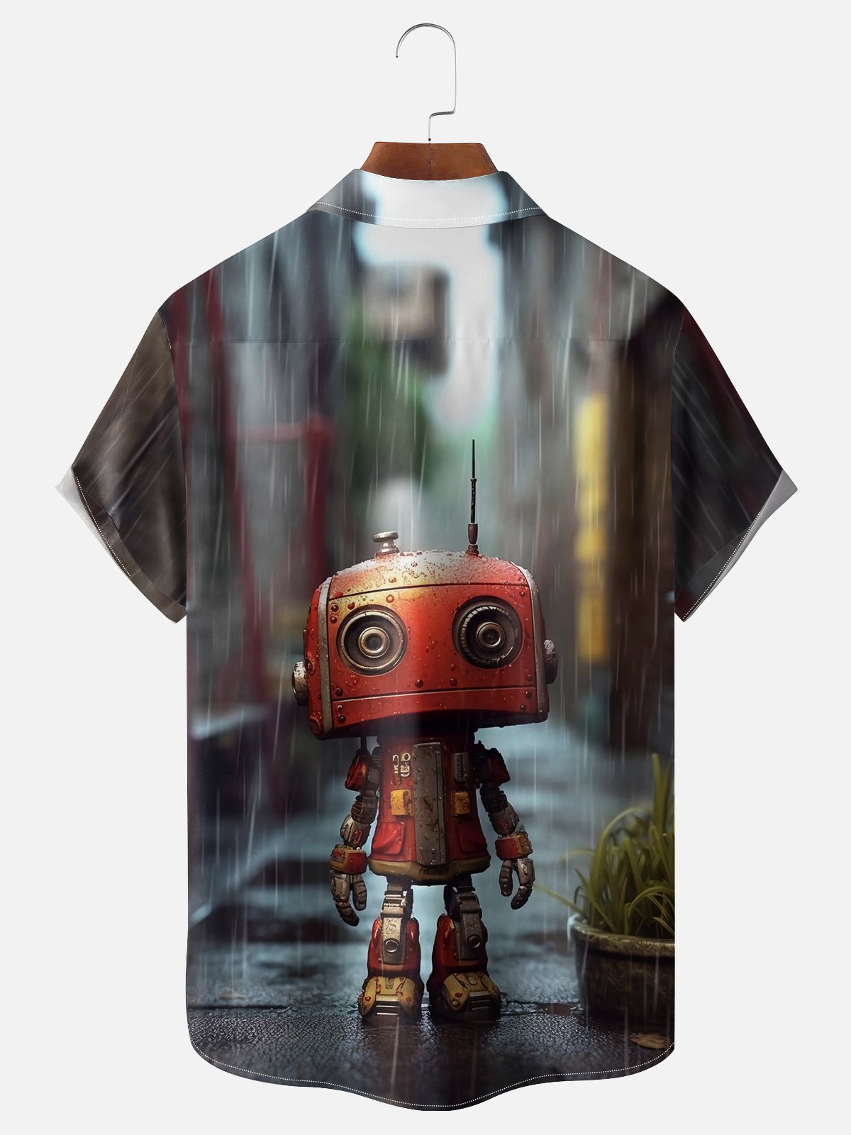 Moisture-wicking Love Death Robot Chest Pocket Casual Shirt