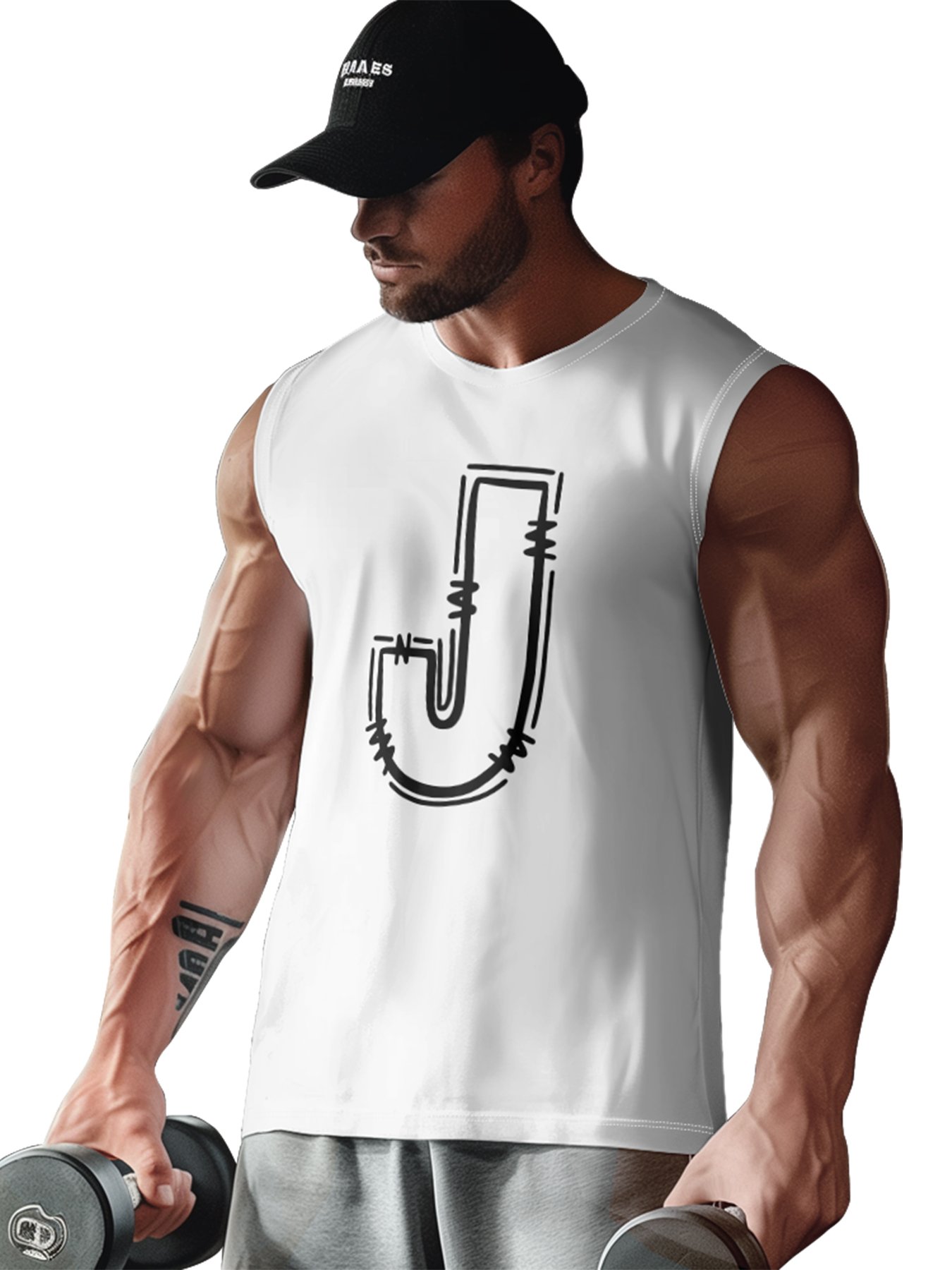 Mens Crewneck Tank Tops J For Jesus Beach Sleeveless Shirt