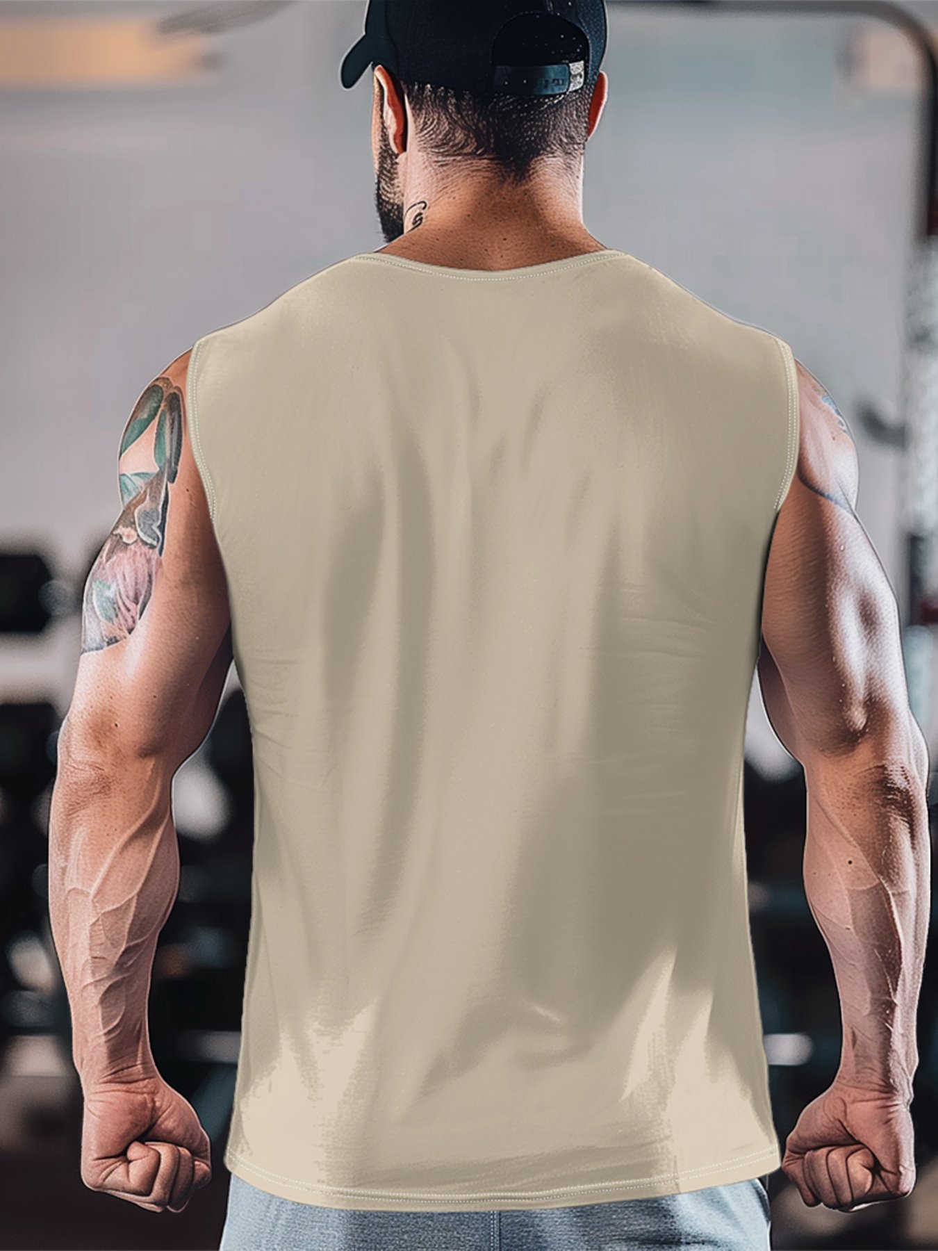 Mens Crewneck Tank Tops Fishhook Beach Sleeveless Shirt