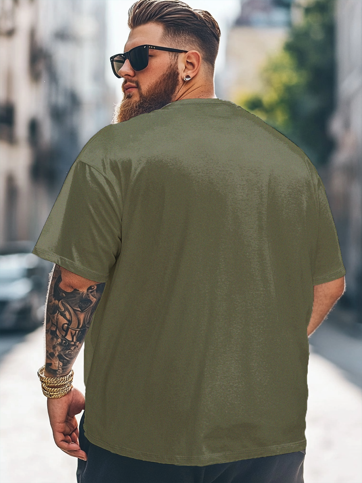 Big Size Men's Memorial Day American Flag Loose T-shirt